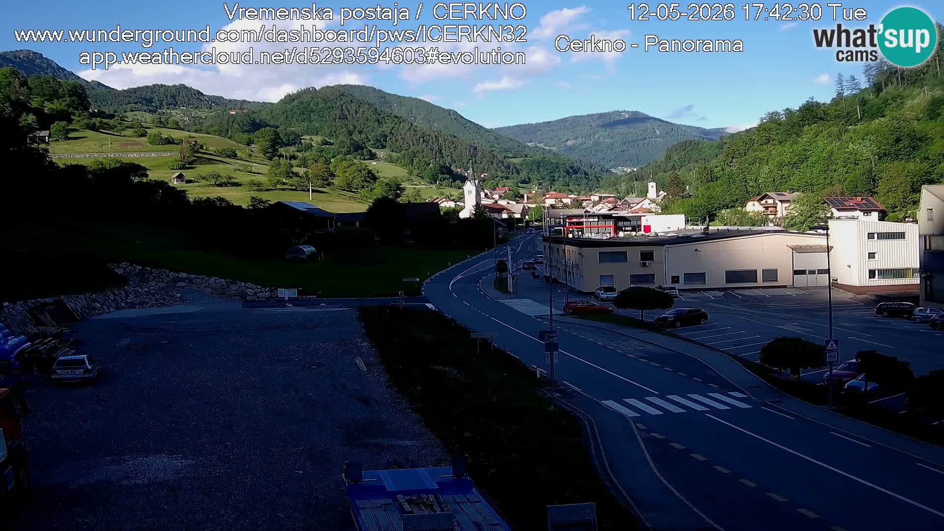 Cerkno city entrance Live Webcam