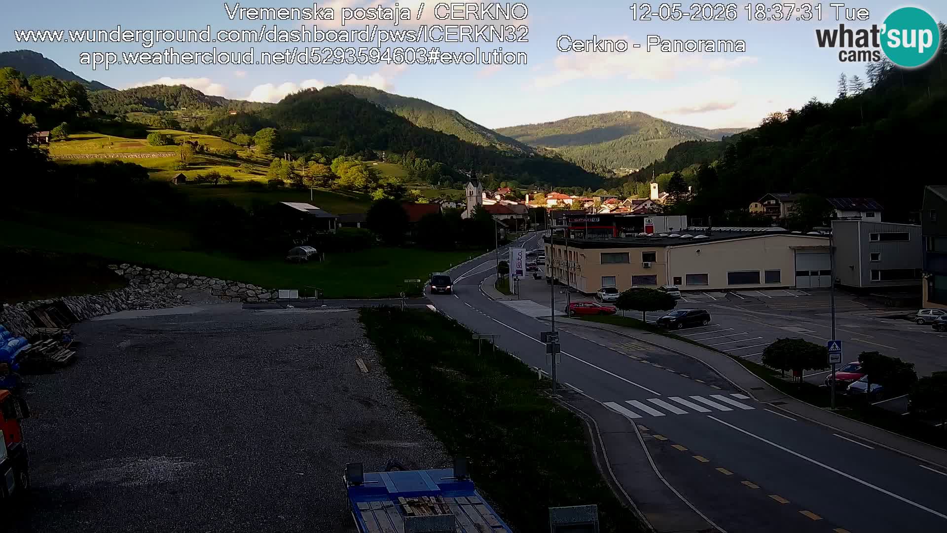 Cerkno city entrance Live Webcam