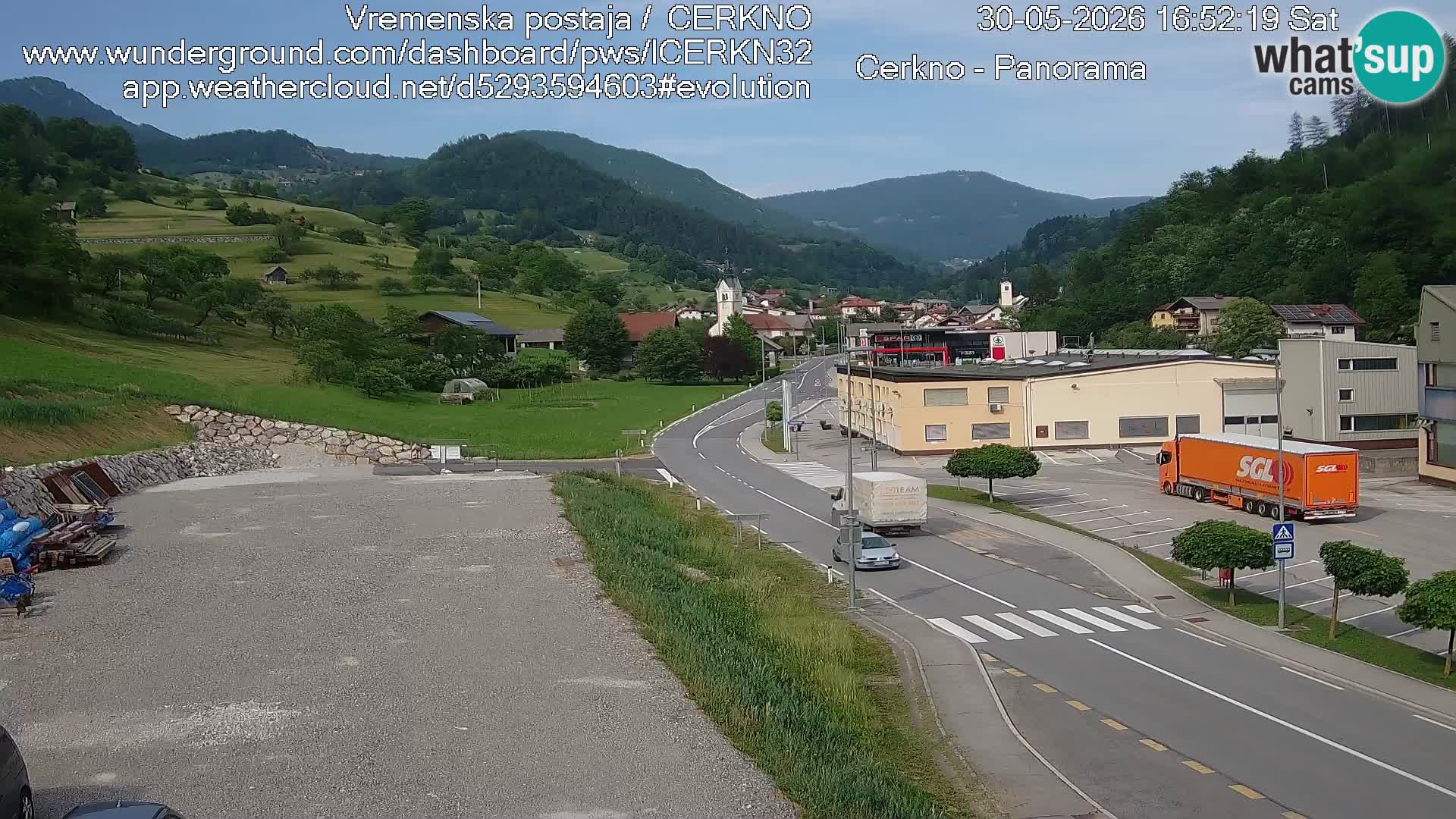 Cerkno city entrance Live Webcam