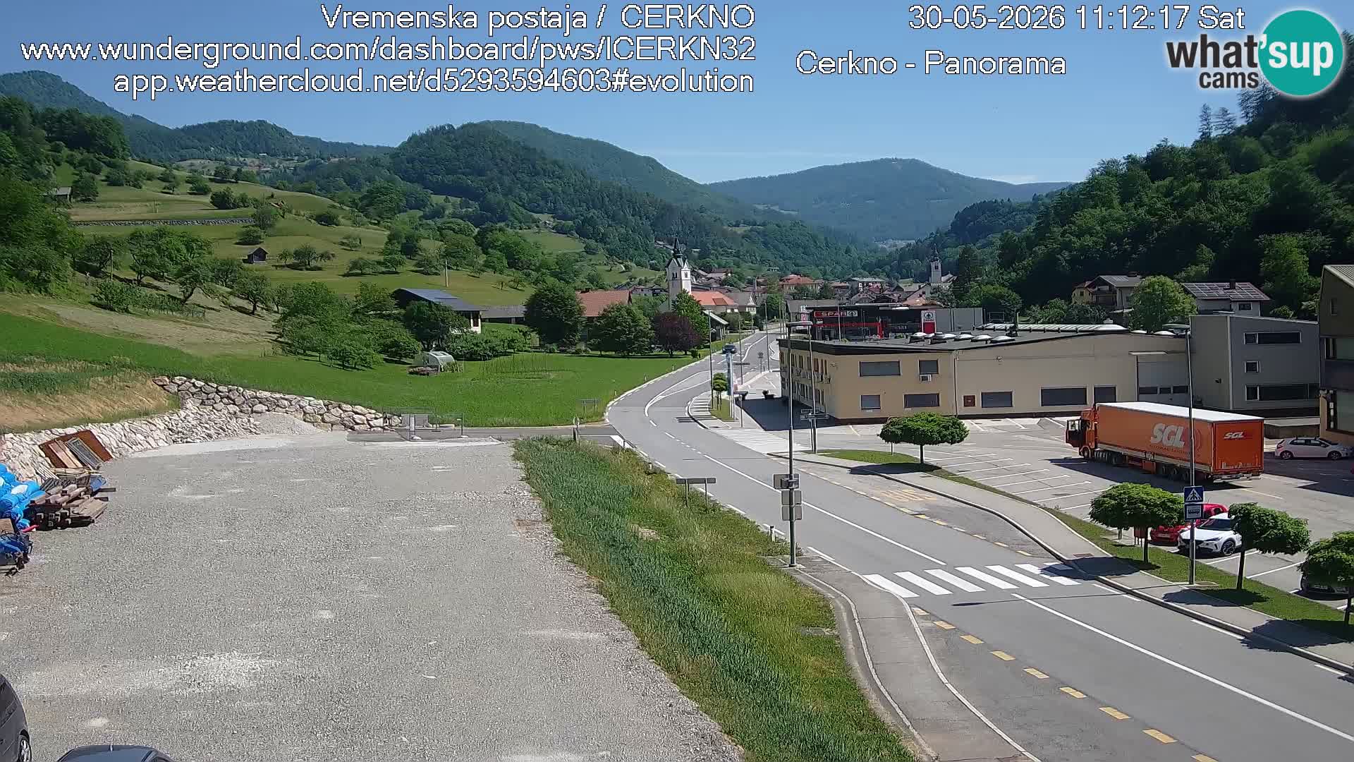 Cerkno city entrance Live Webcam