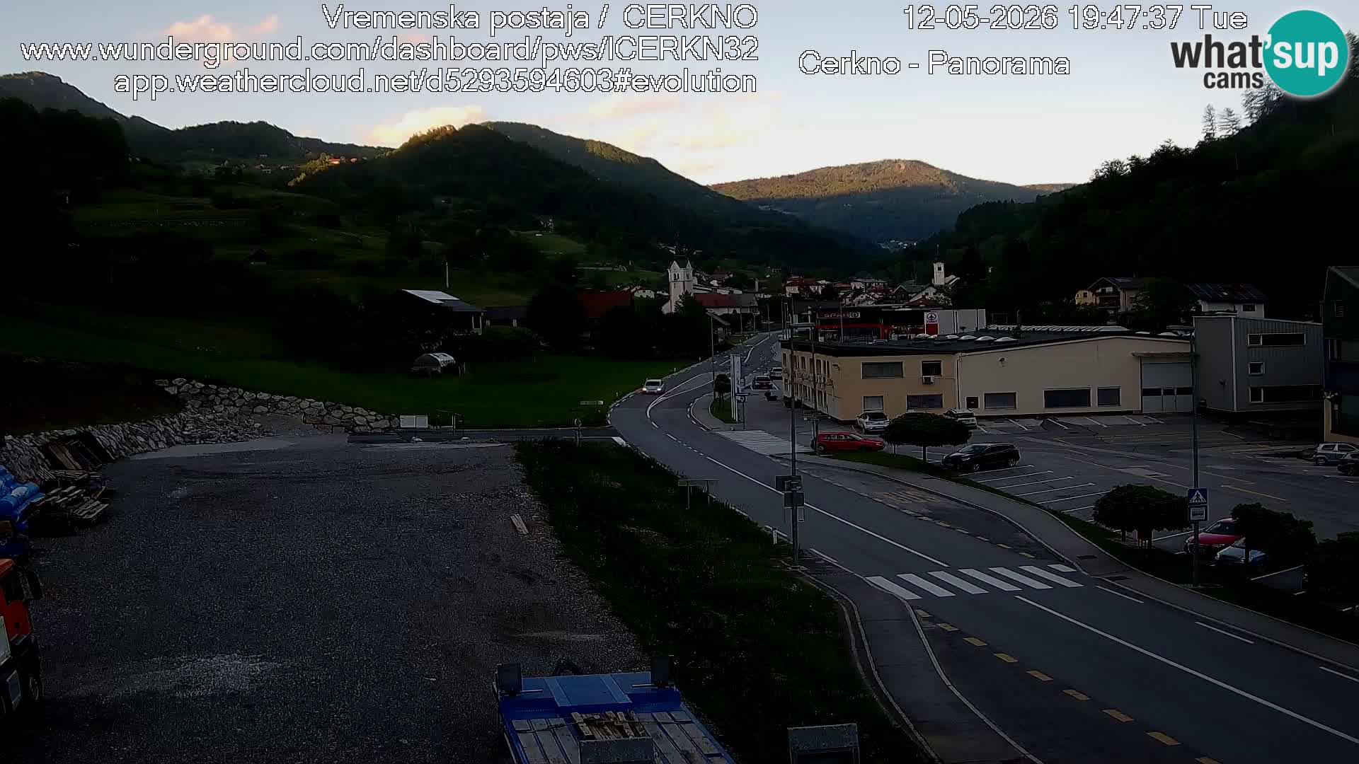 Cerkno city entrance Live Webcam