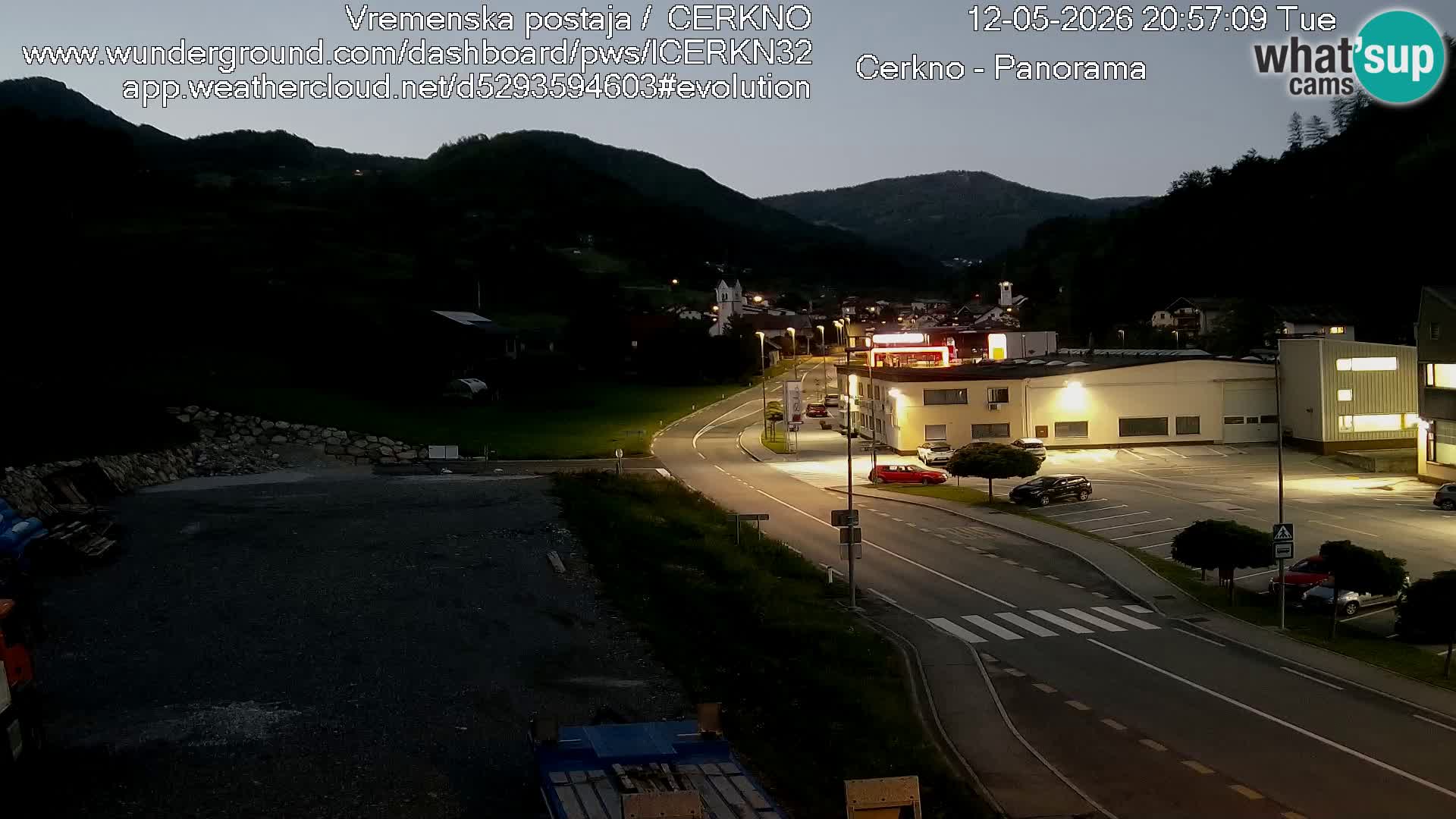 Cerkno entrada a la ciudad Webcam en vivo