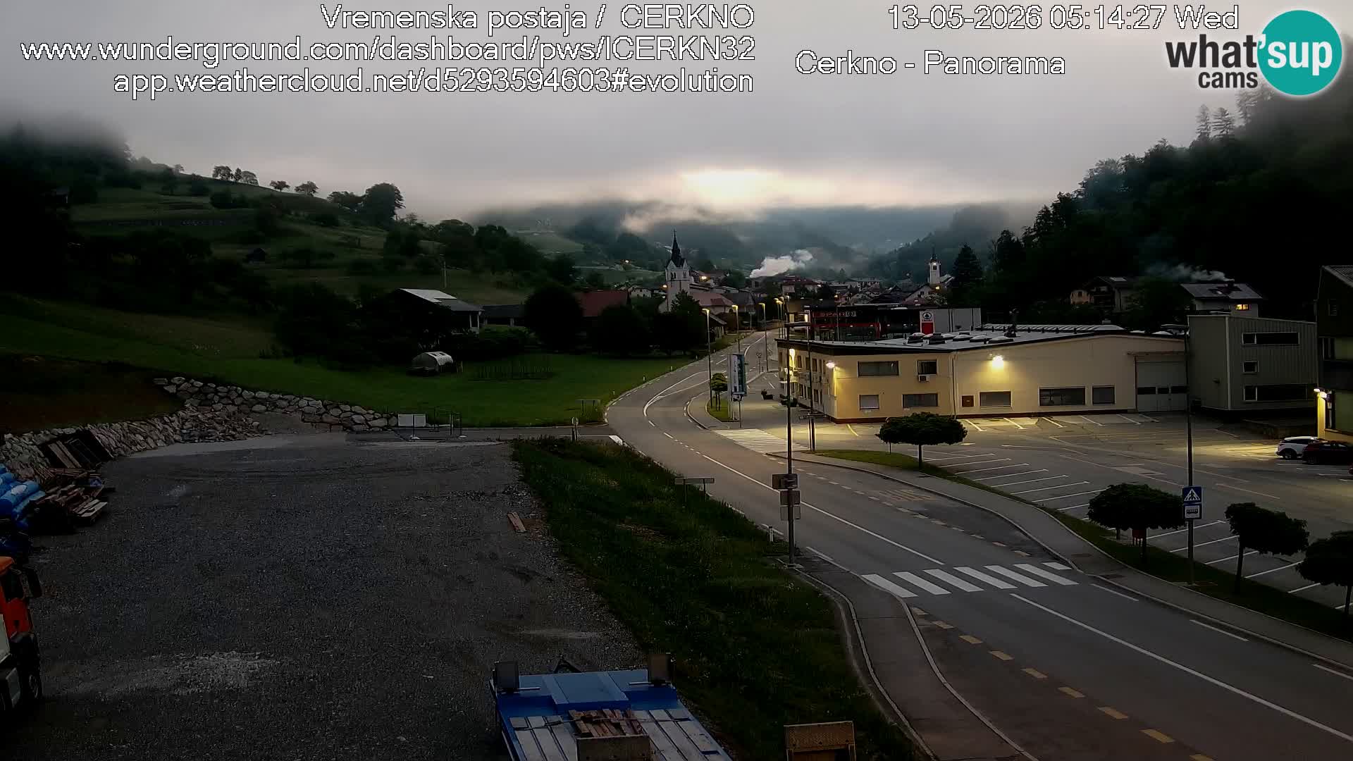 Webcam en direct – Entrée de la ville de Cerkno
