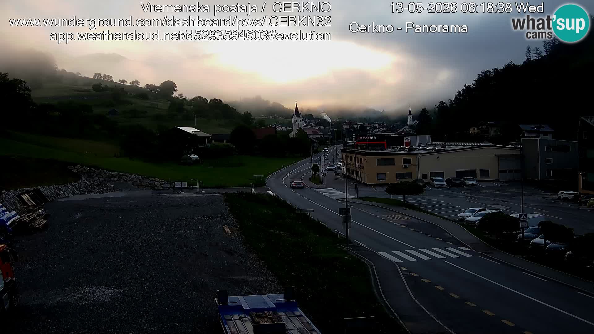 Cerkno city entrance Live Webcam