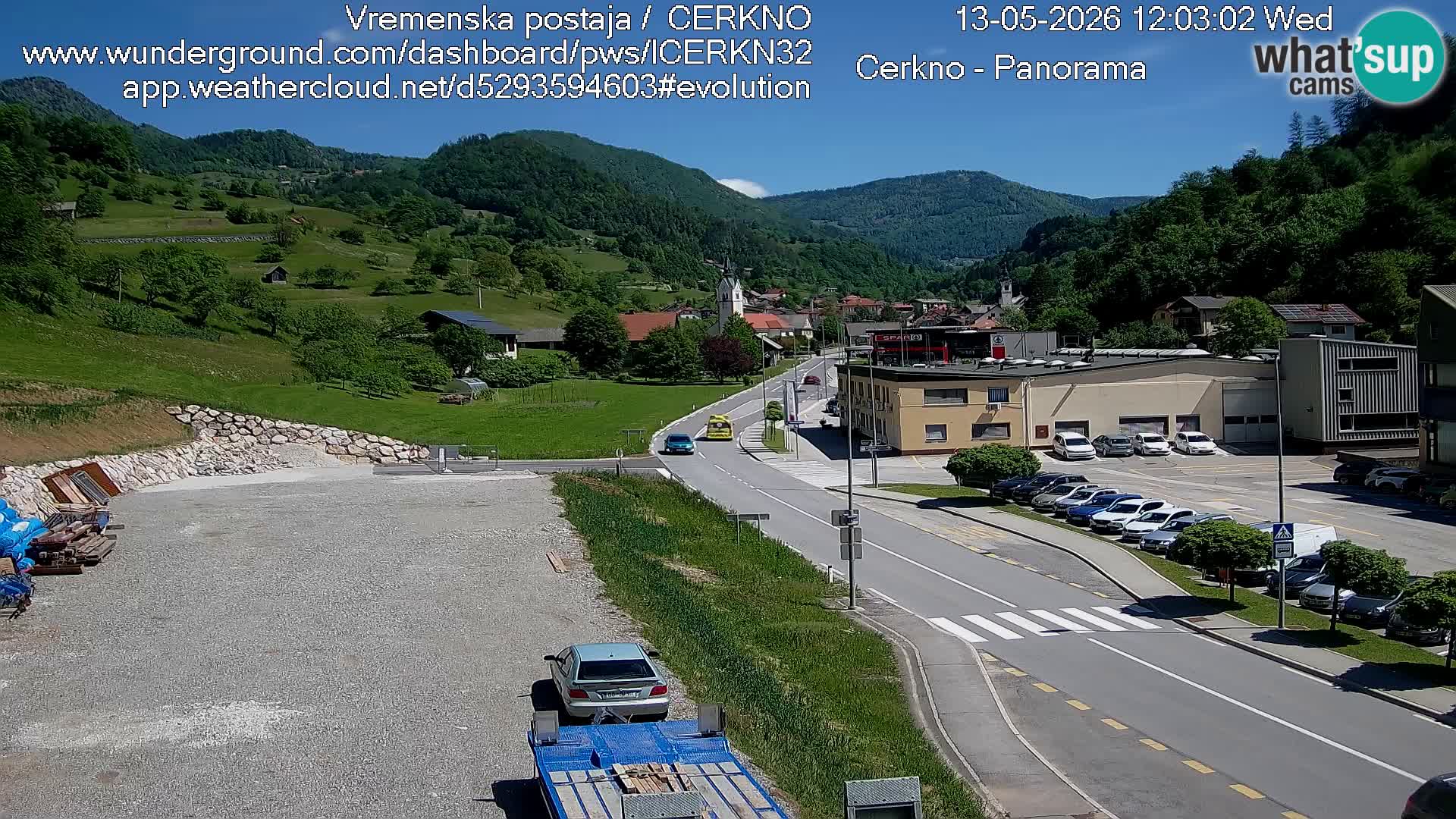 Cerkno city entrance Live Webcam