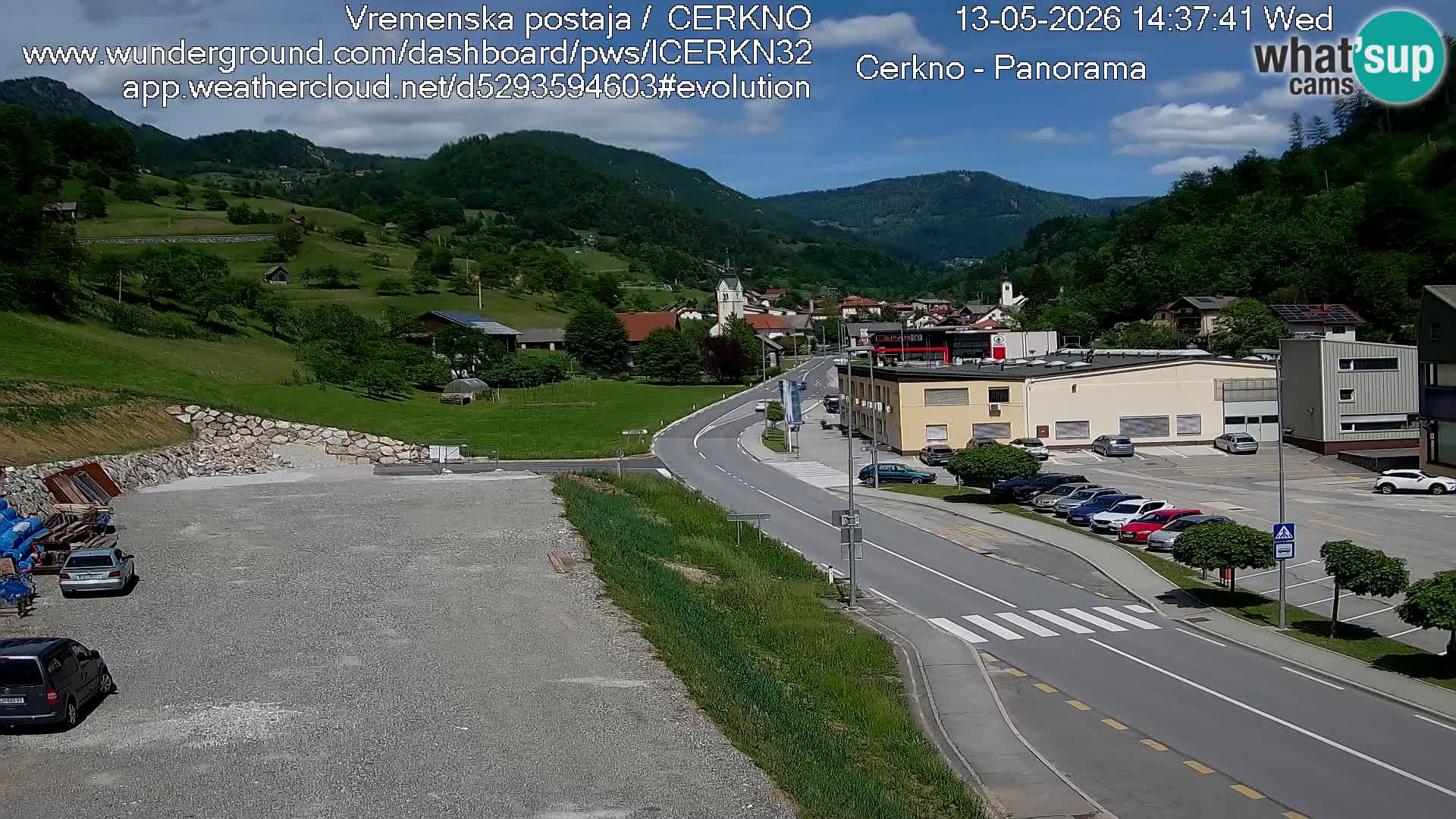 Webcam en direct – Entrée de la ville de Cerkno