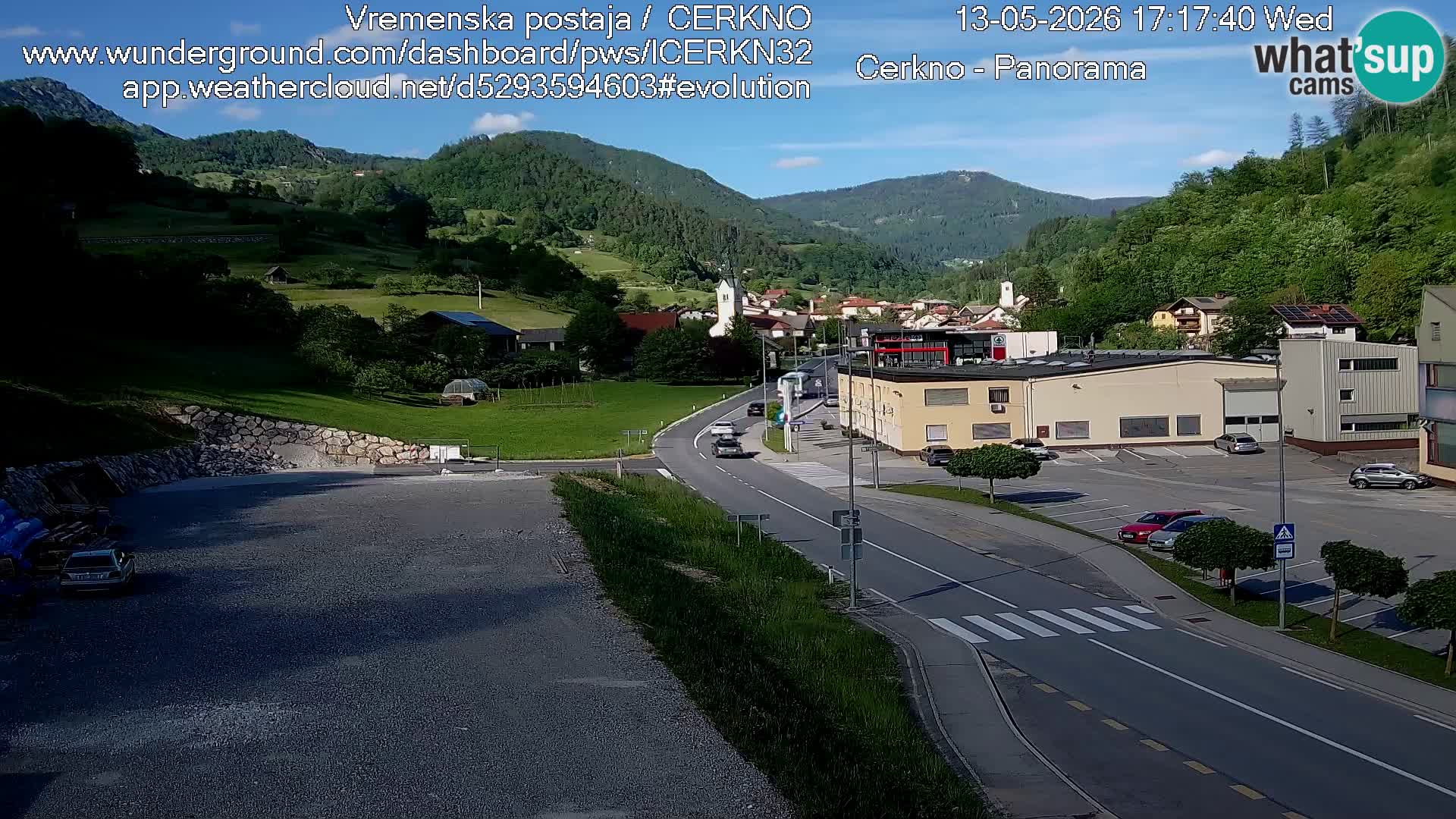 Cerkno city entrance Live Webcam