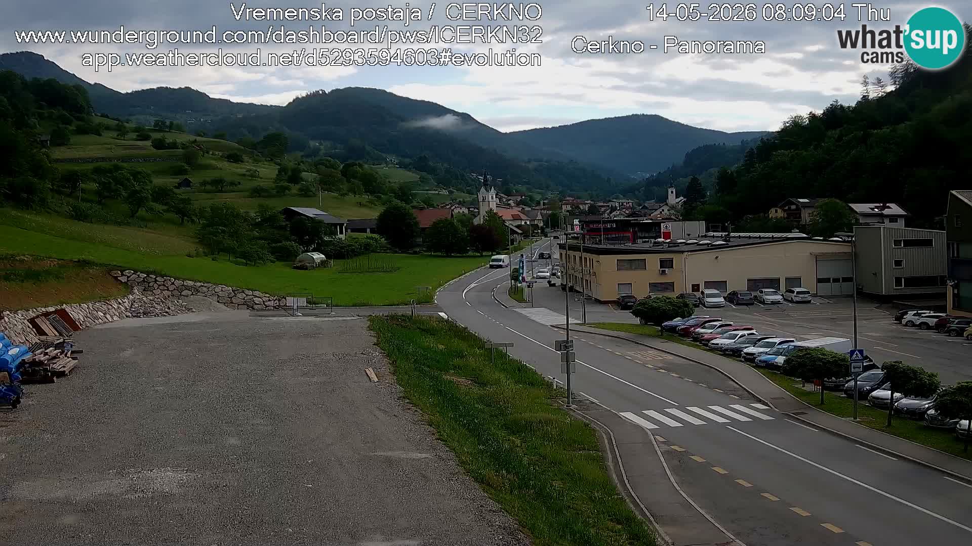 Cerkno city entrance Live Webcam