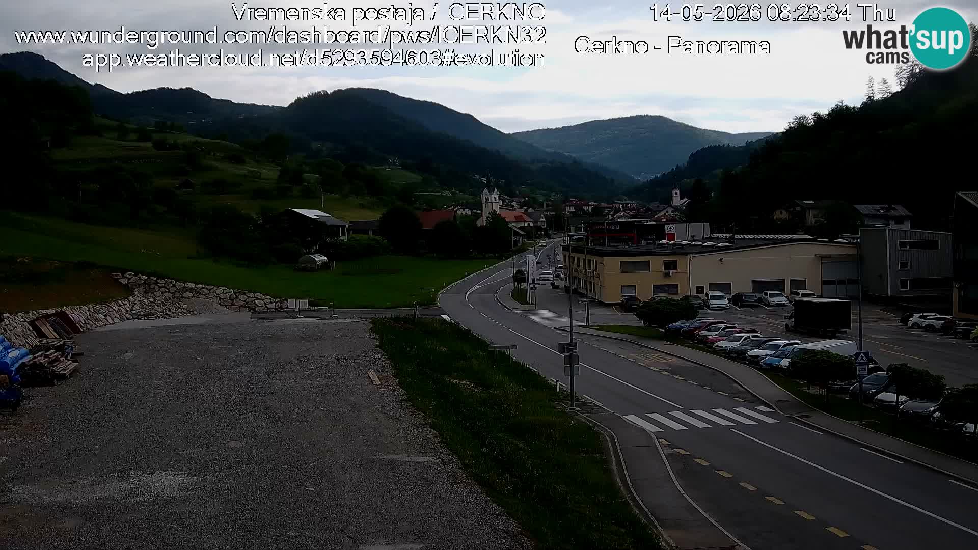 Cerkno city entrance Live Webcam