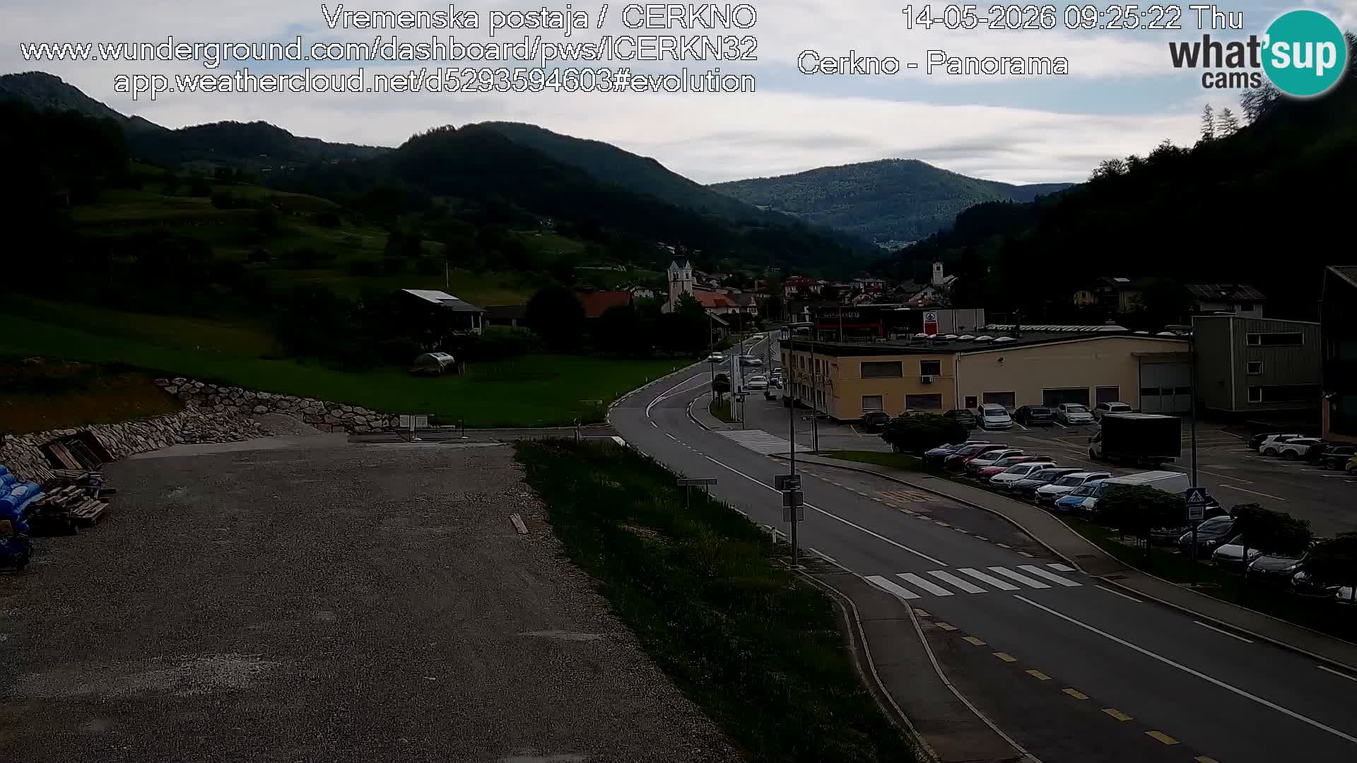 Cerkno city entrance Live Webcam