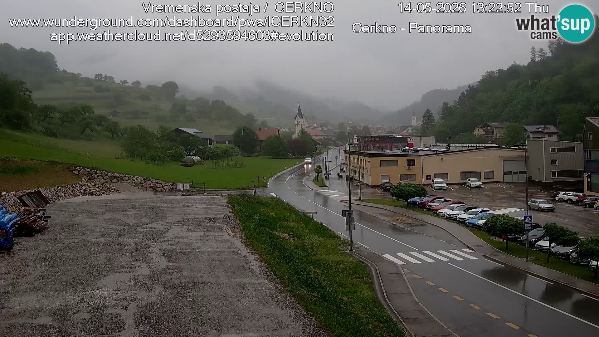 Cerkno city entrance Live Webcam
