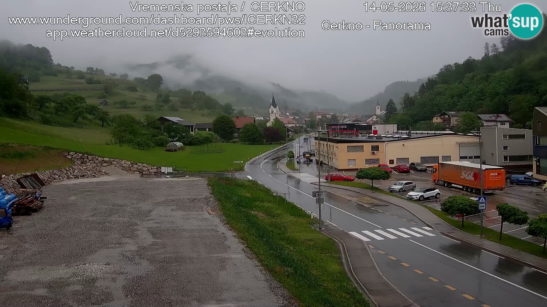 Cerkno entrada a la ciudad Webcam en vivo