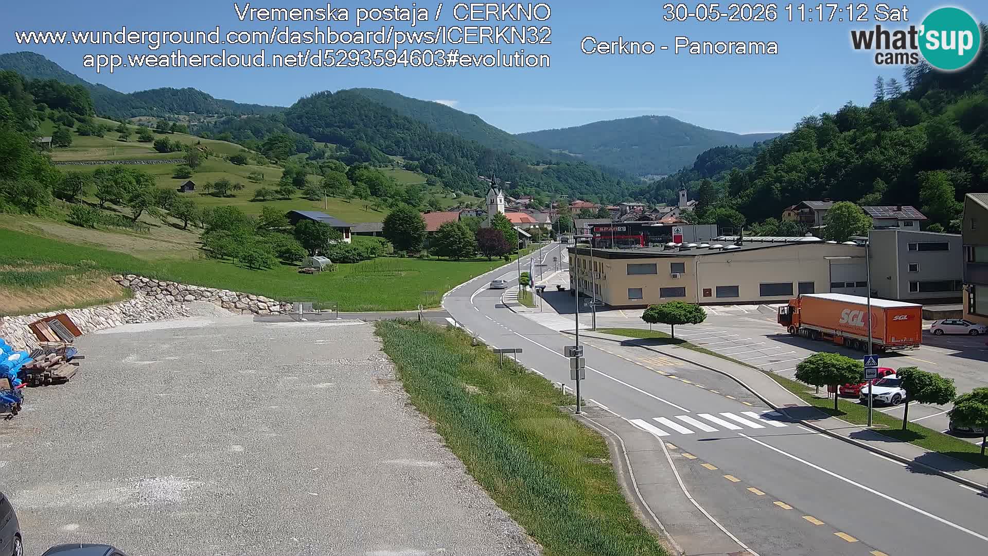 Cerkno city entrance Live Webcam
