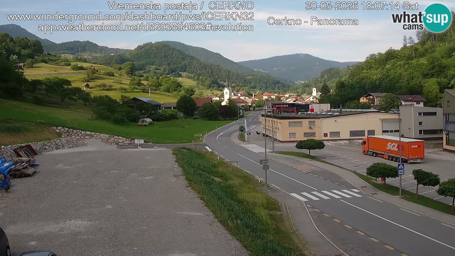 Cerkno city entrance Live Webcam