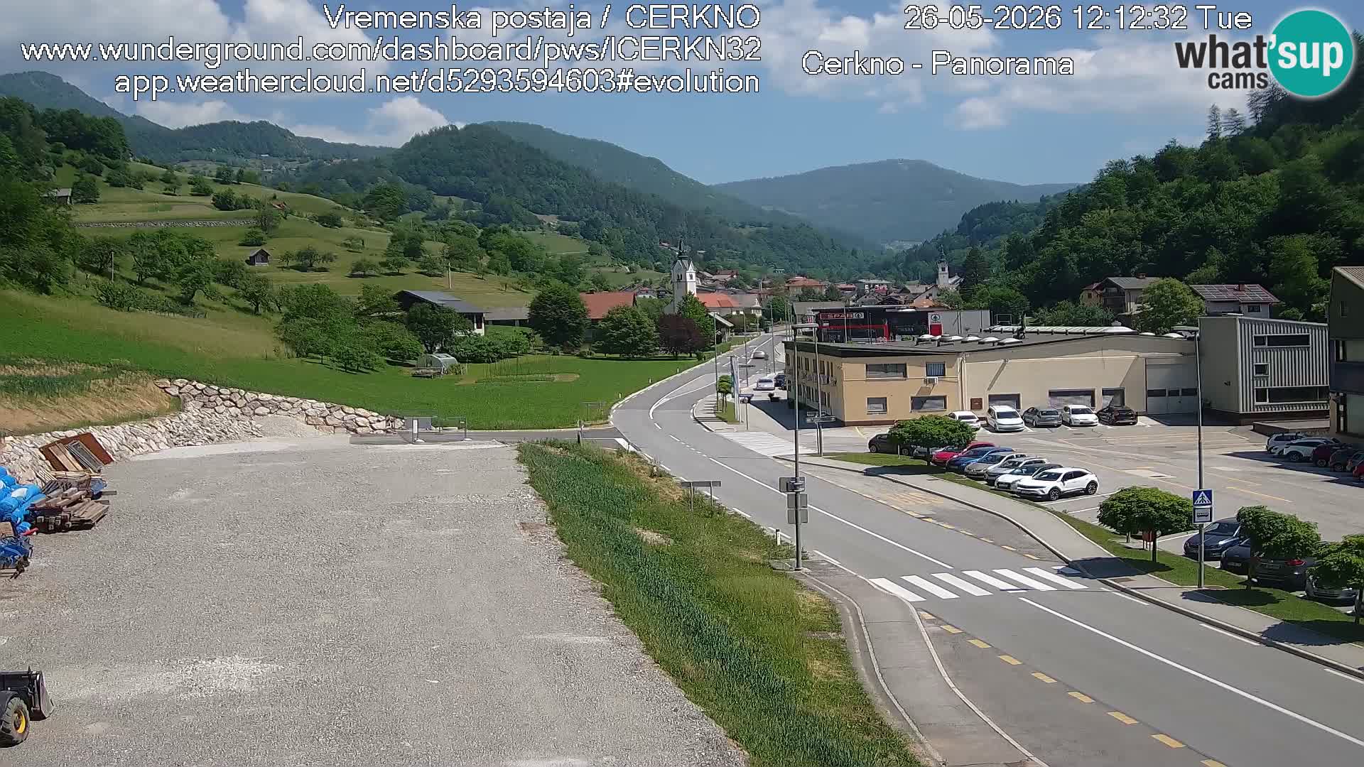 Cerkno city entrance Live Webcam
