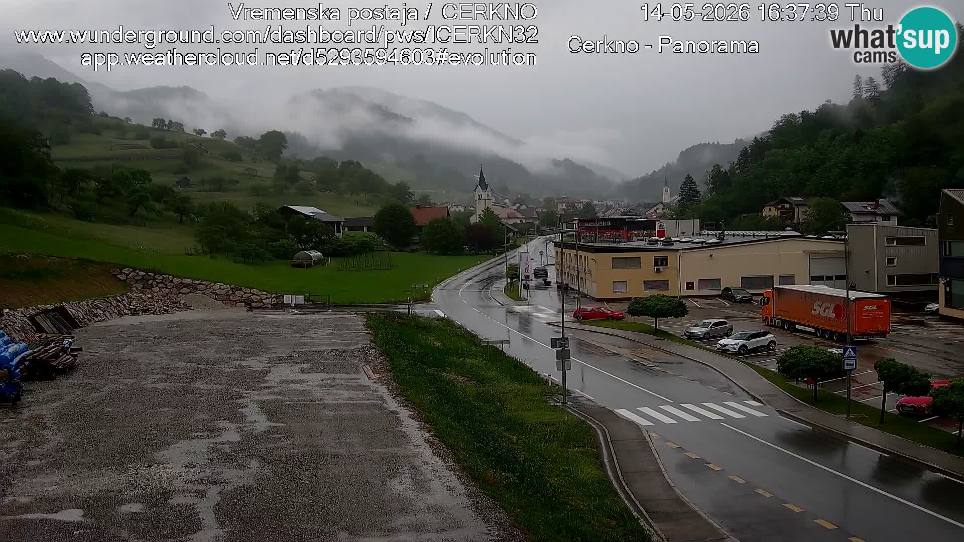 Cerkno city entrance Live Webcam