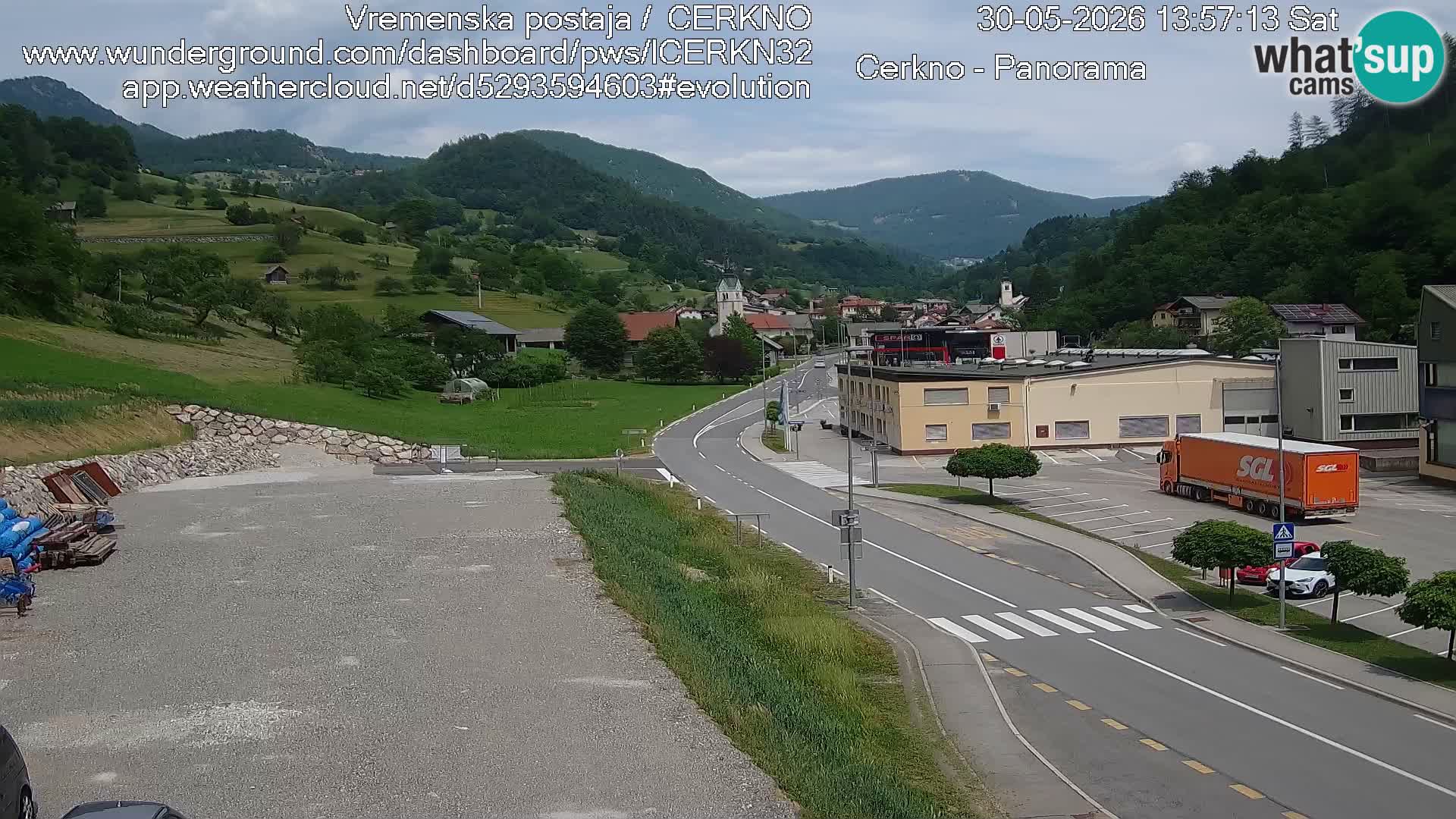 Cerkno city entrance Live Webcam