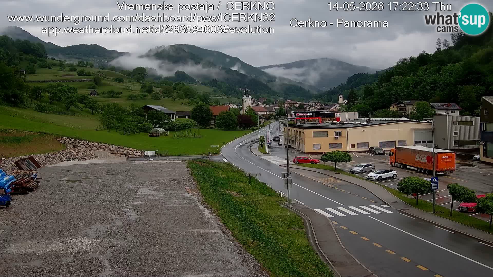 Cerkno city entrance Live Webcam