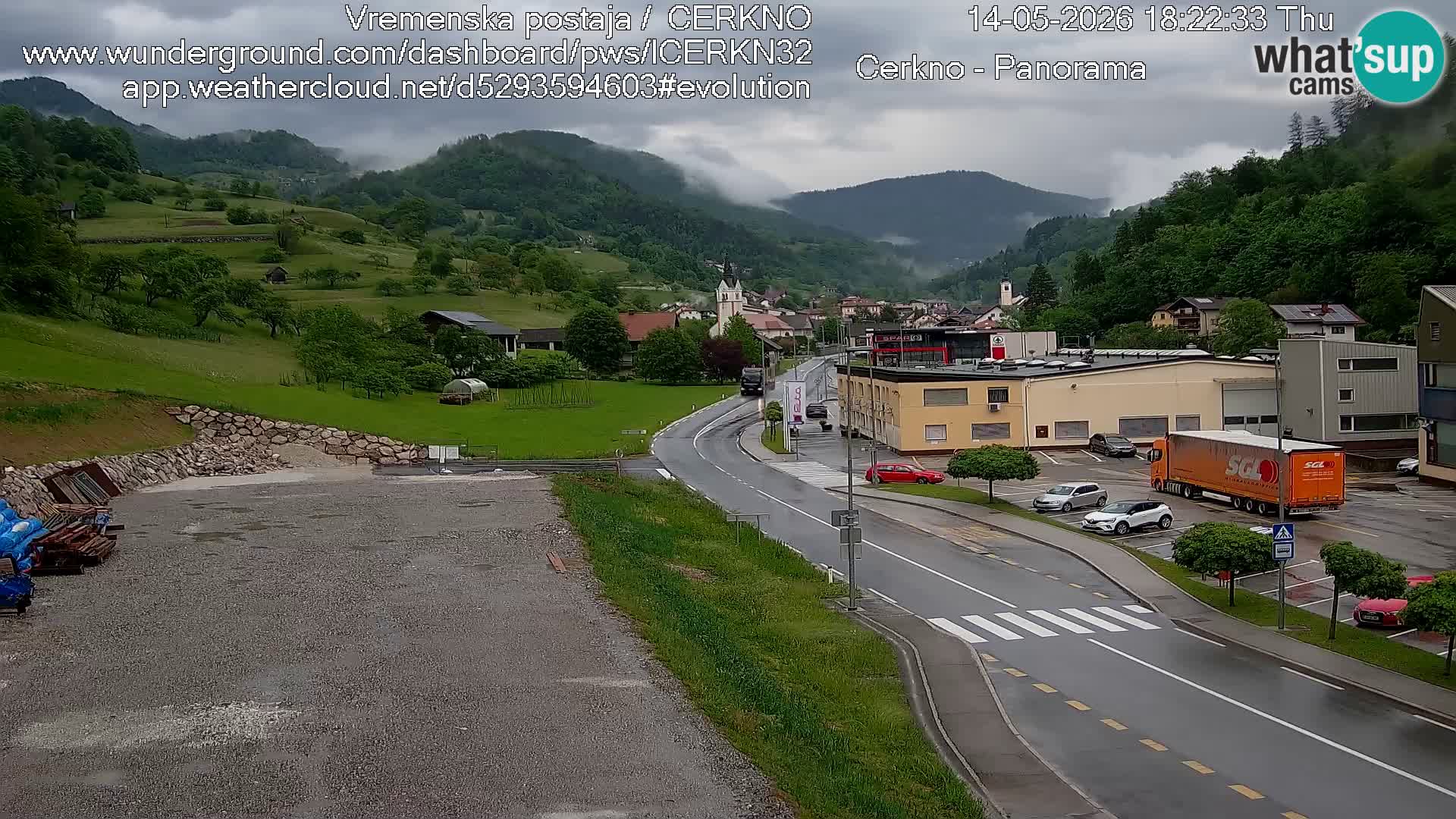 Cerkno city entrance Live Webcam