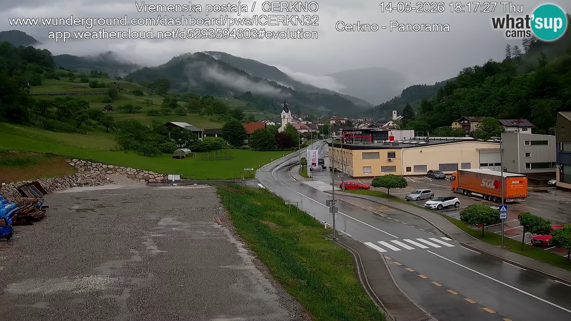 Cerkno entrada a la ciudad Webcam en vivo