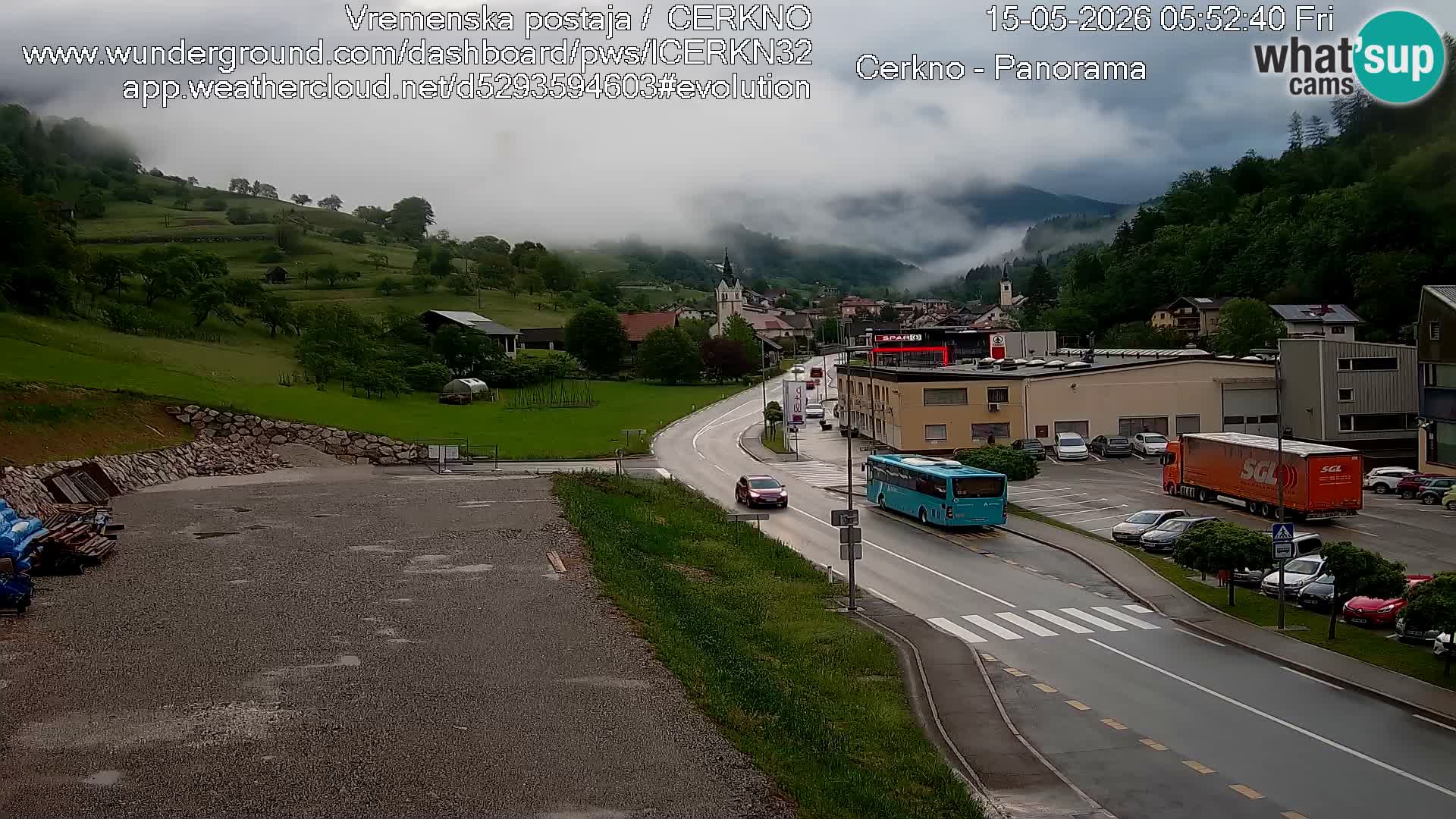 Cerkno city entrance Live Webcam