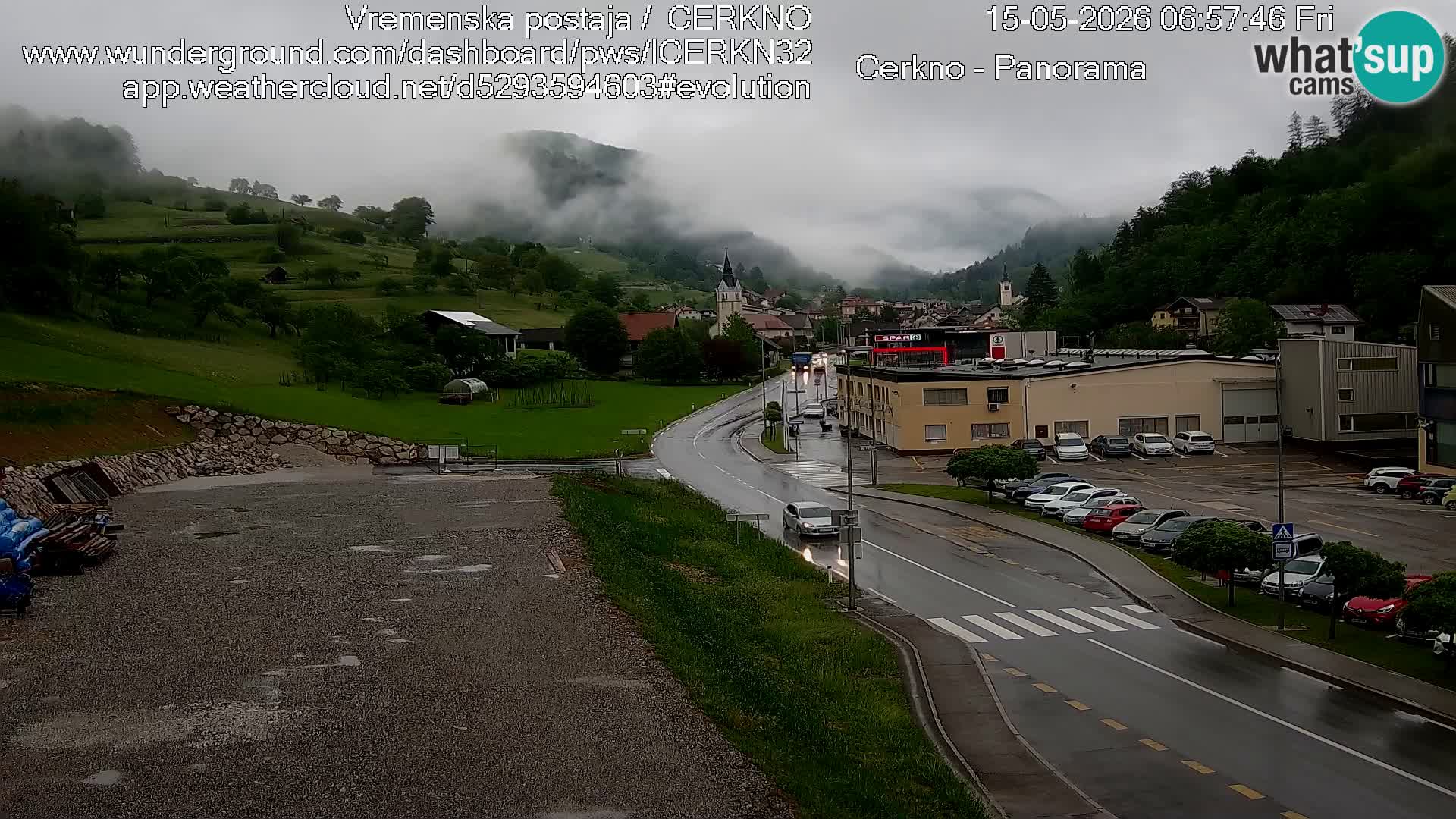 Cerkno city entrance Live Webcam