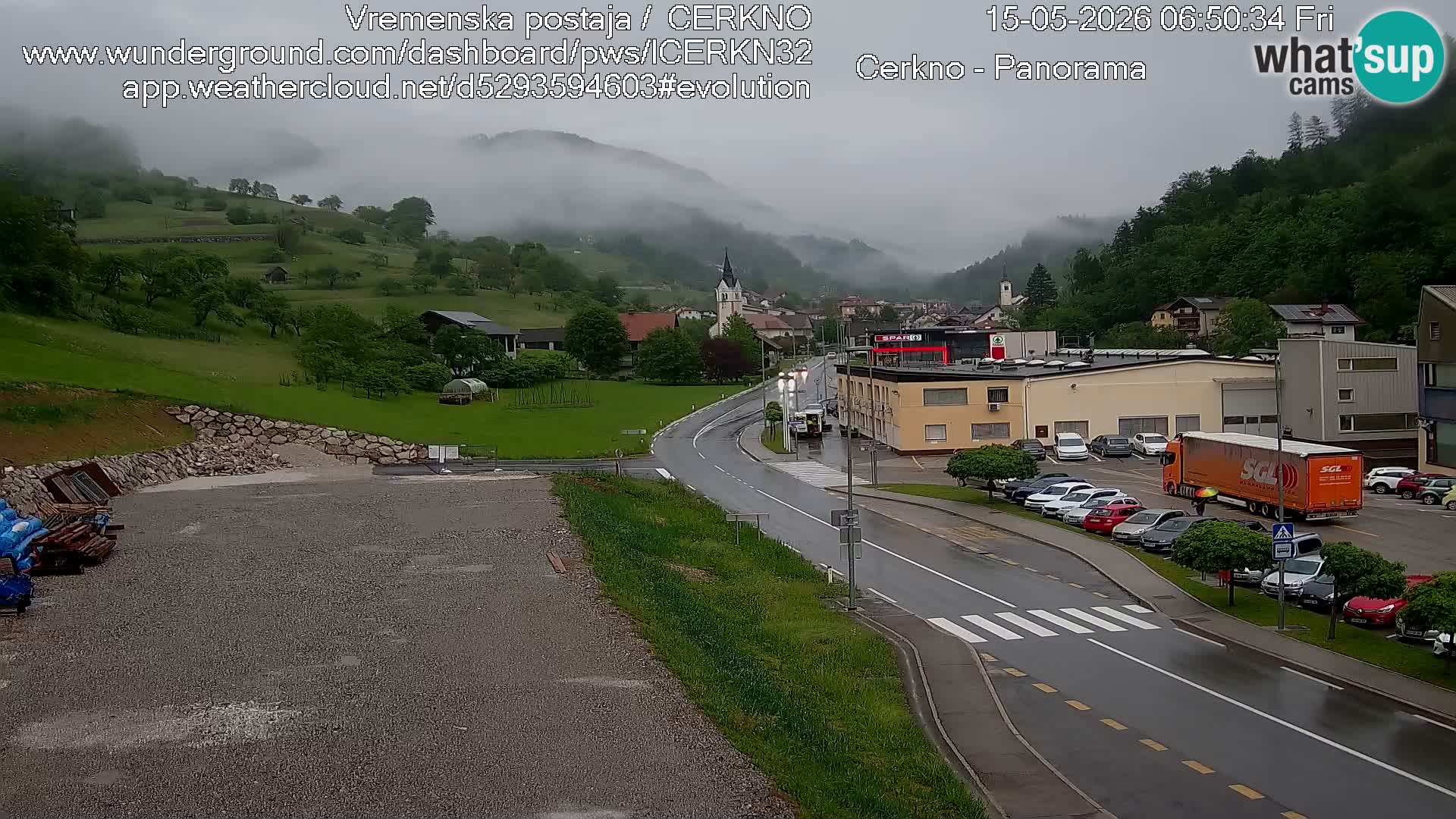 Cerkno city entrance Live Webcam