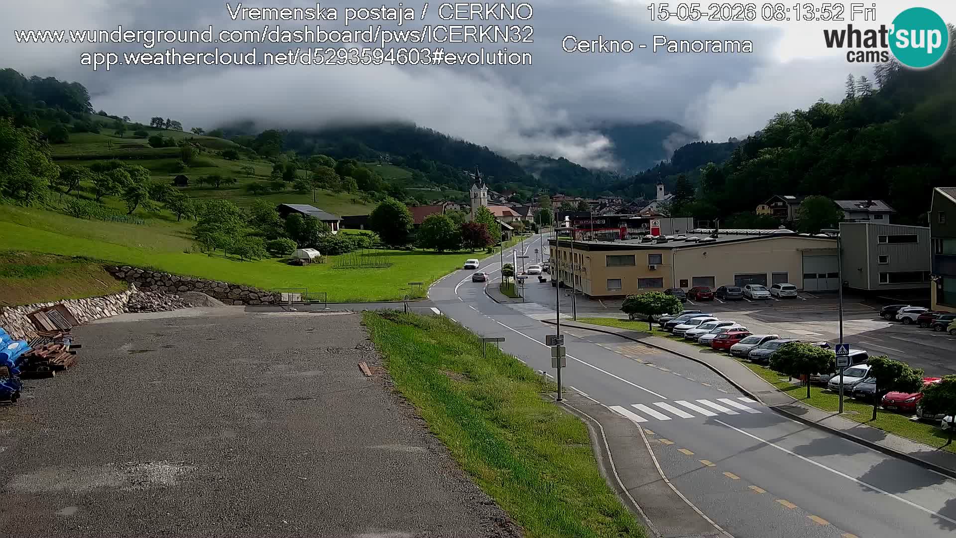 Cerkno city entrance Live Webcam
