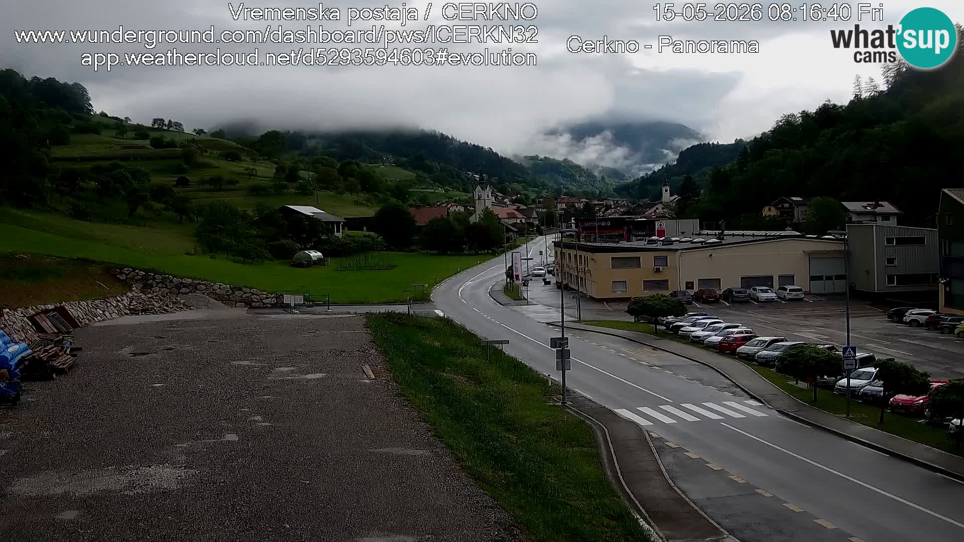 Cerkno city entrance Live Webcam
