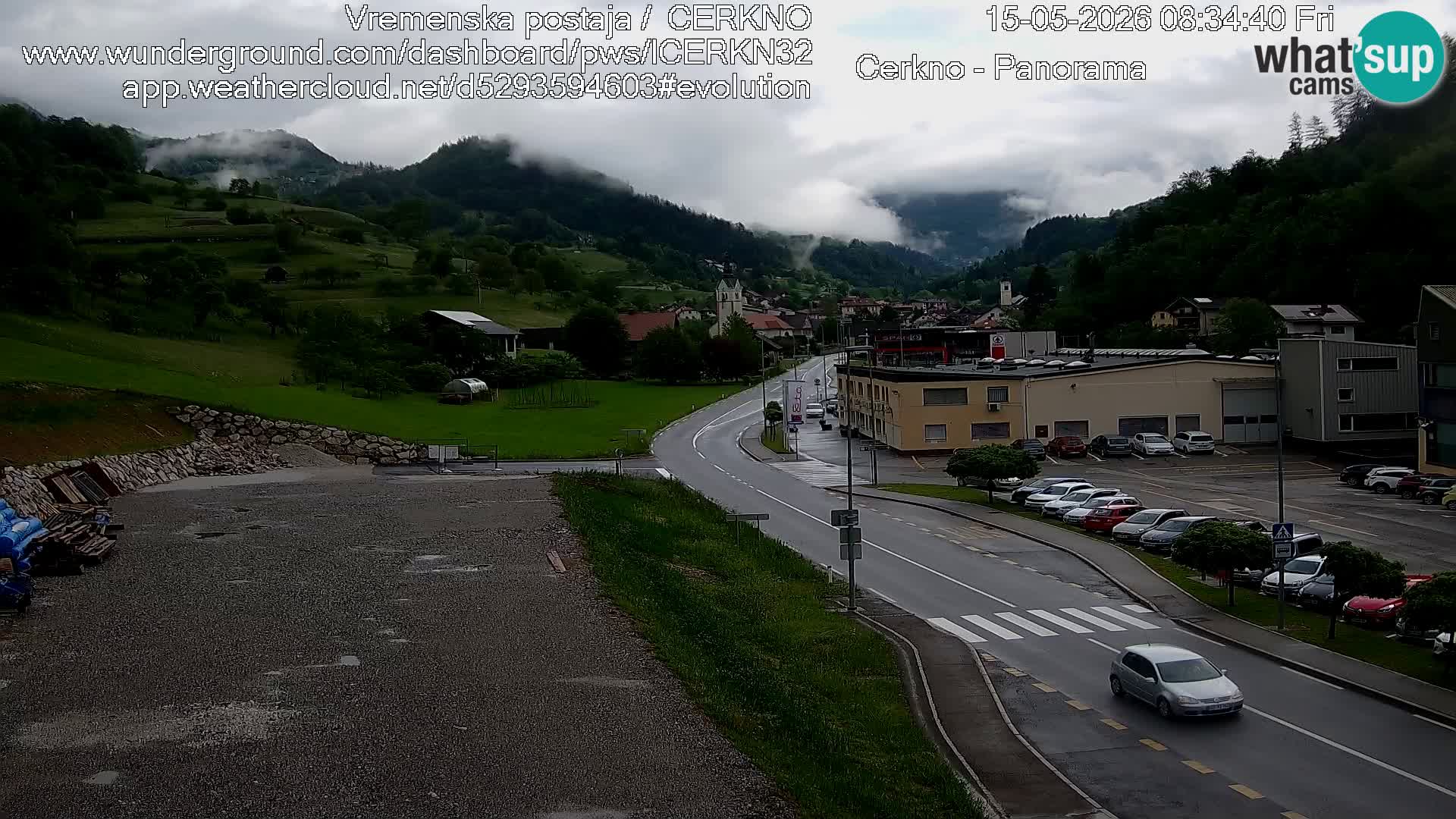 Webcam en direct – Entrée de la ville de Cerkno