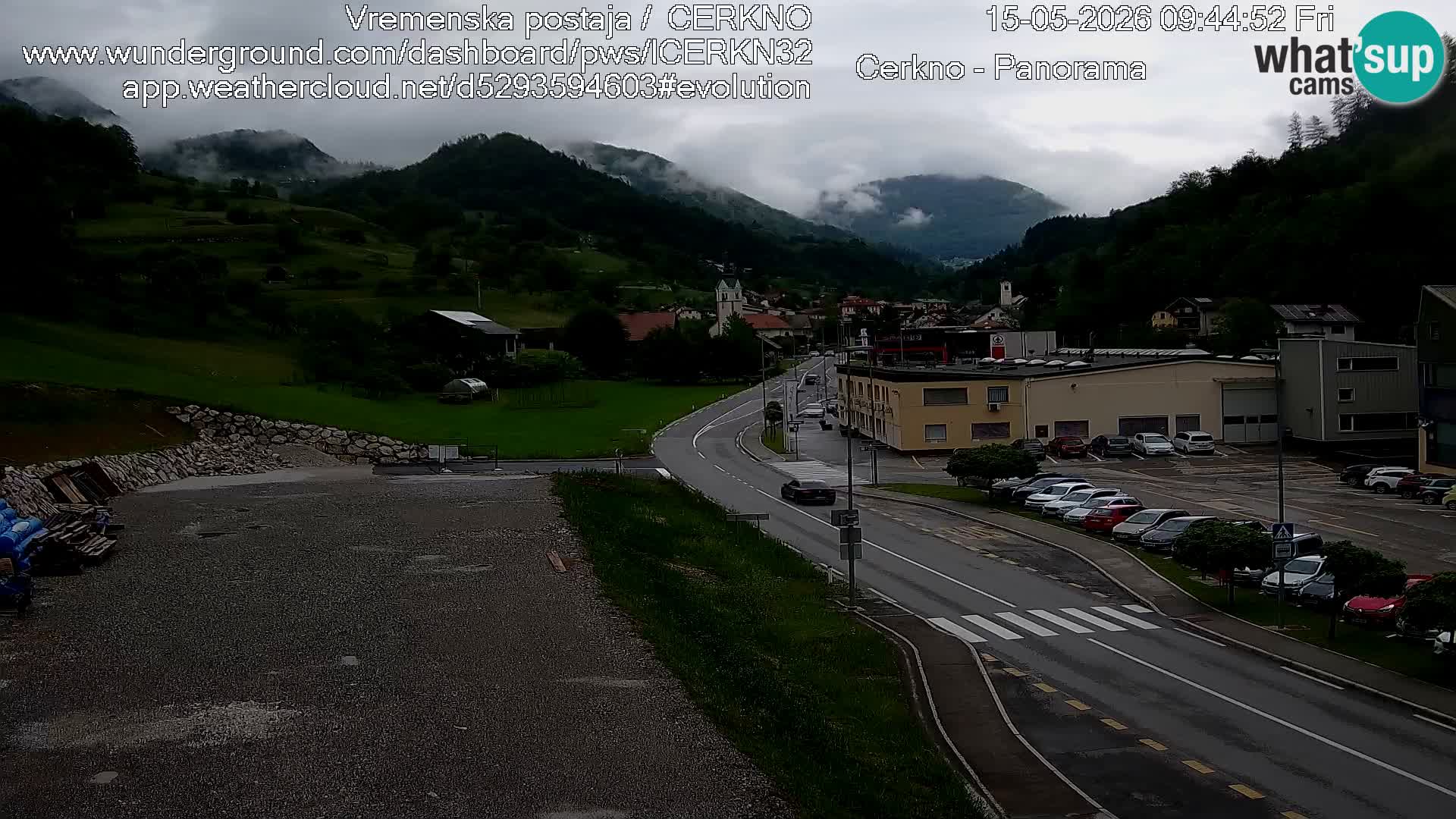 Webcam en direct – Entrée de la ville de Cerkno