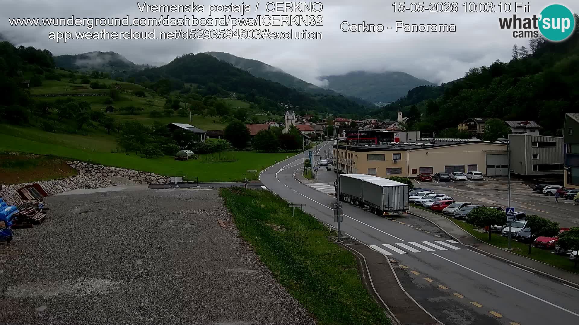 Cerkno city entrance Live Webcam