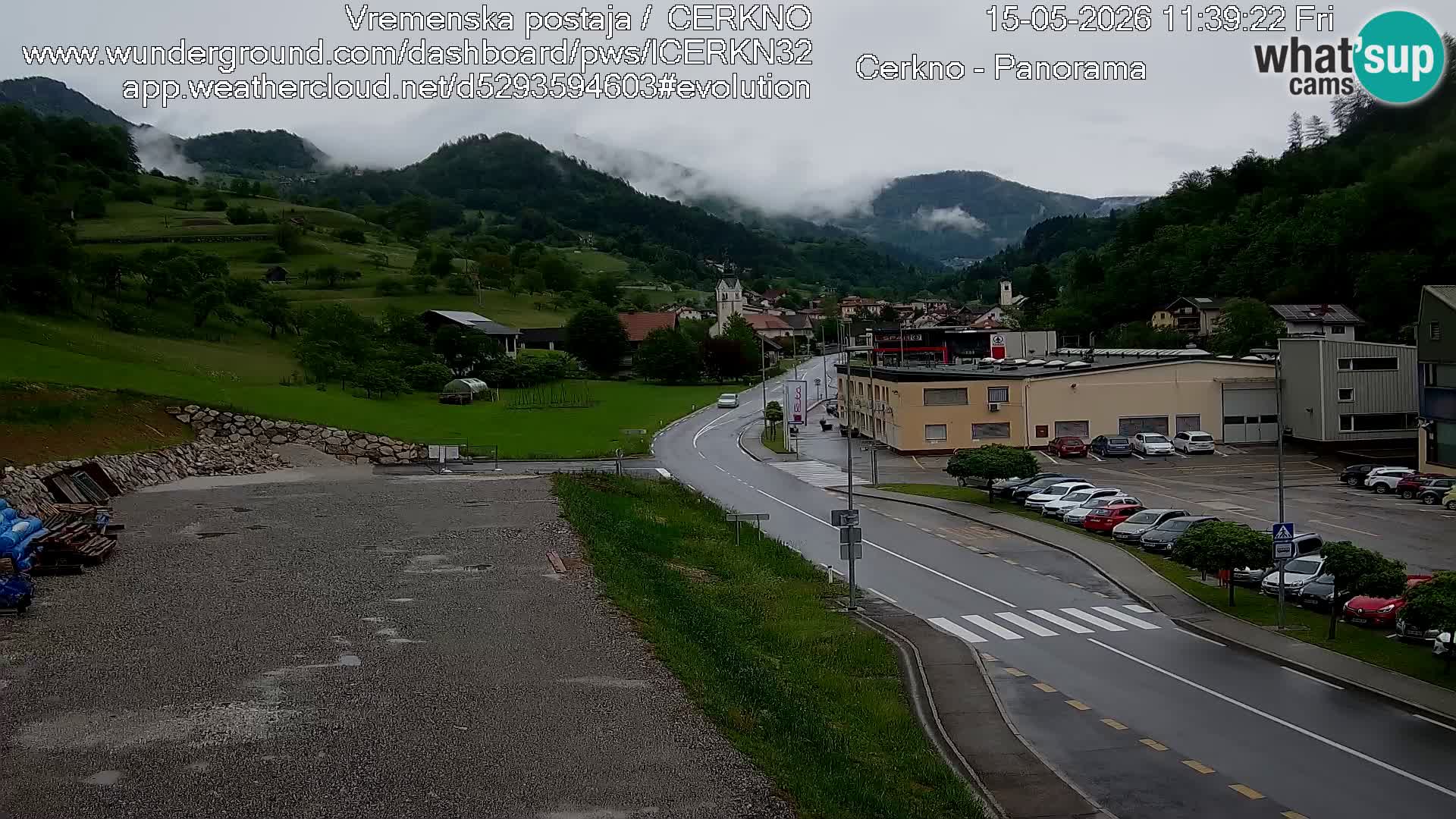 Cerkno city entrance Live Webcam