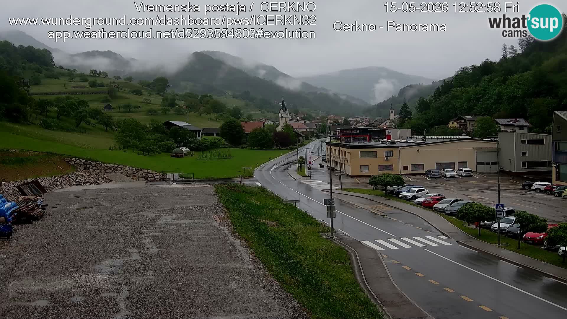 Cerkno city entrance Live Webcam