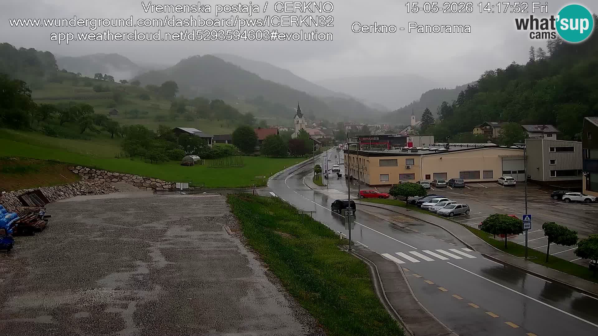 Cerkno city entrance Live Webcam