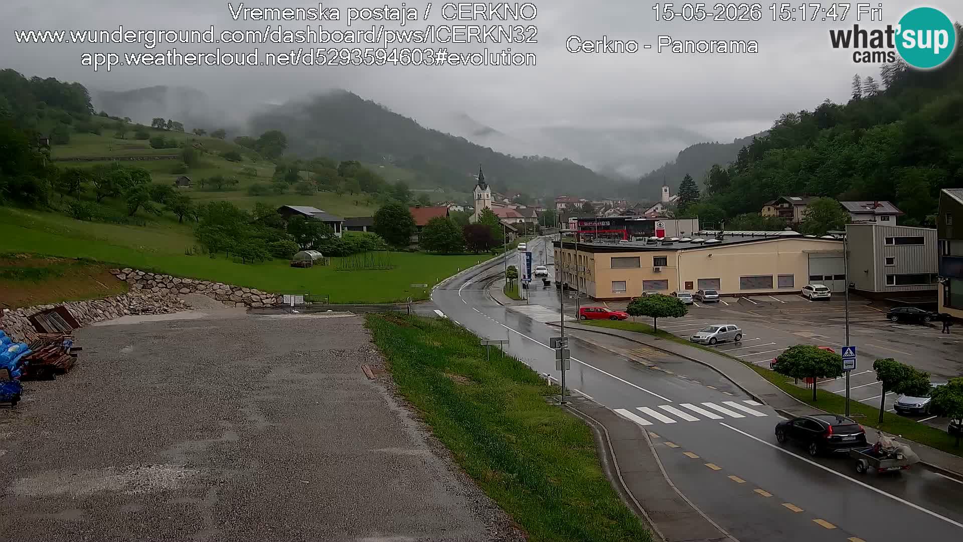Cerkno city entrance Live Webcam