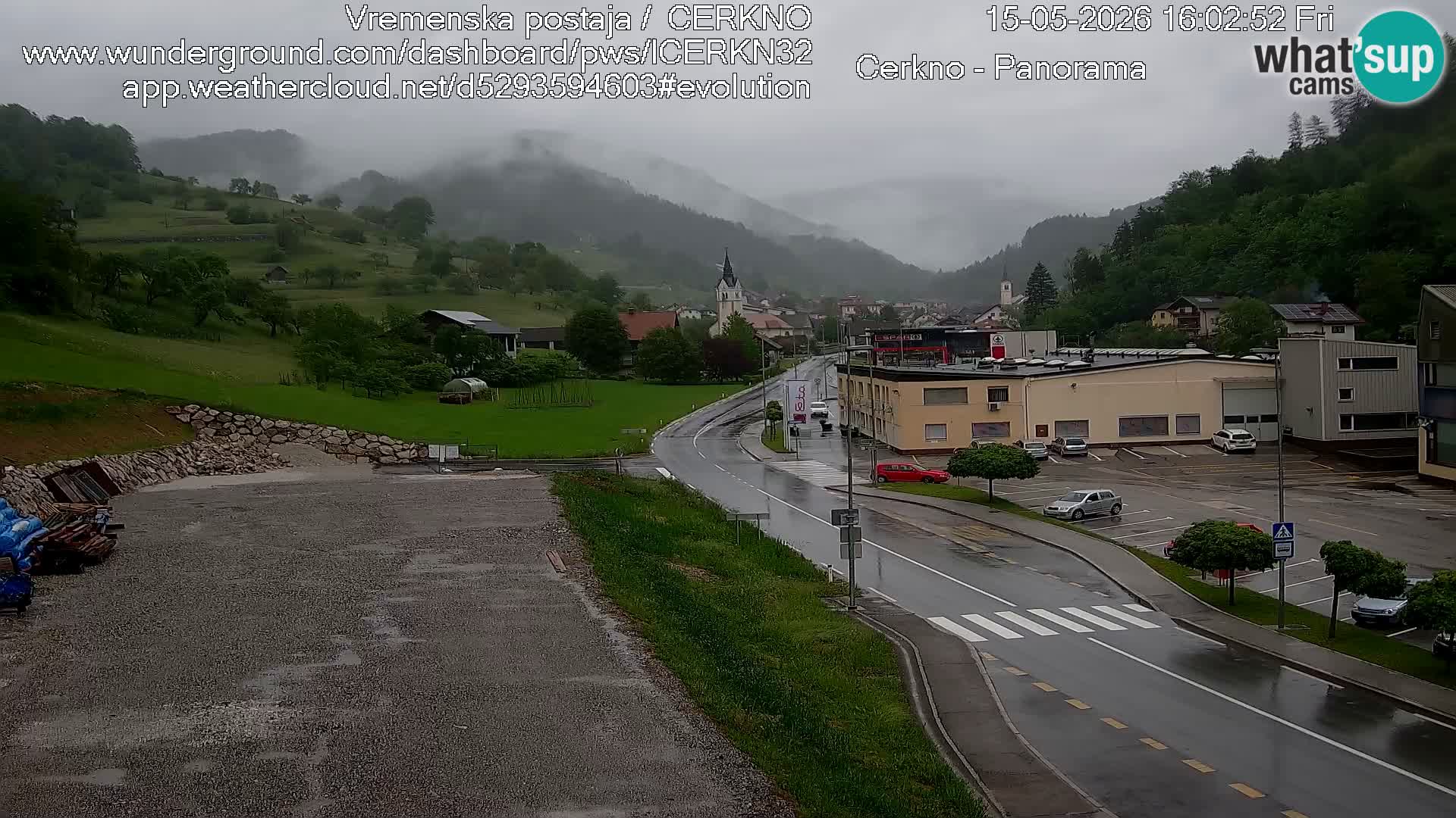 Webcam en direct – Entrée de la ville de Cerkno