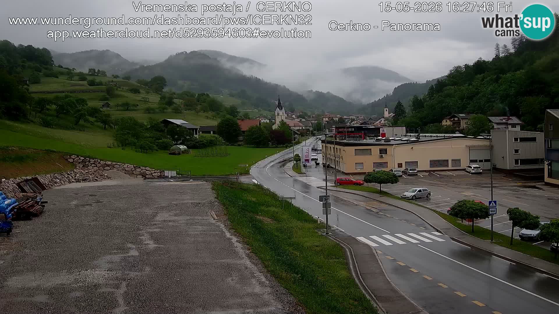 Cerkno city entrance Live Webcam