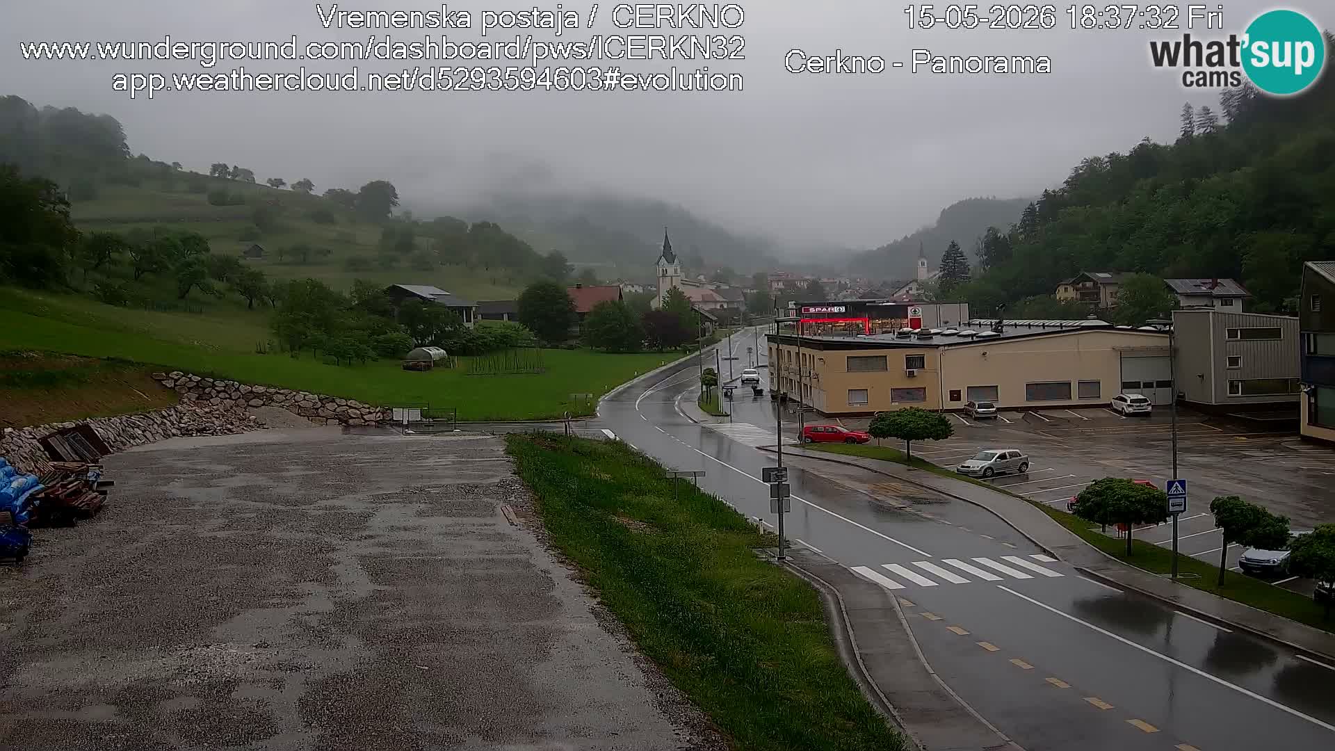 Cerkno city entrance Live Webcam