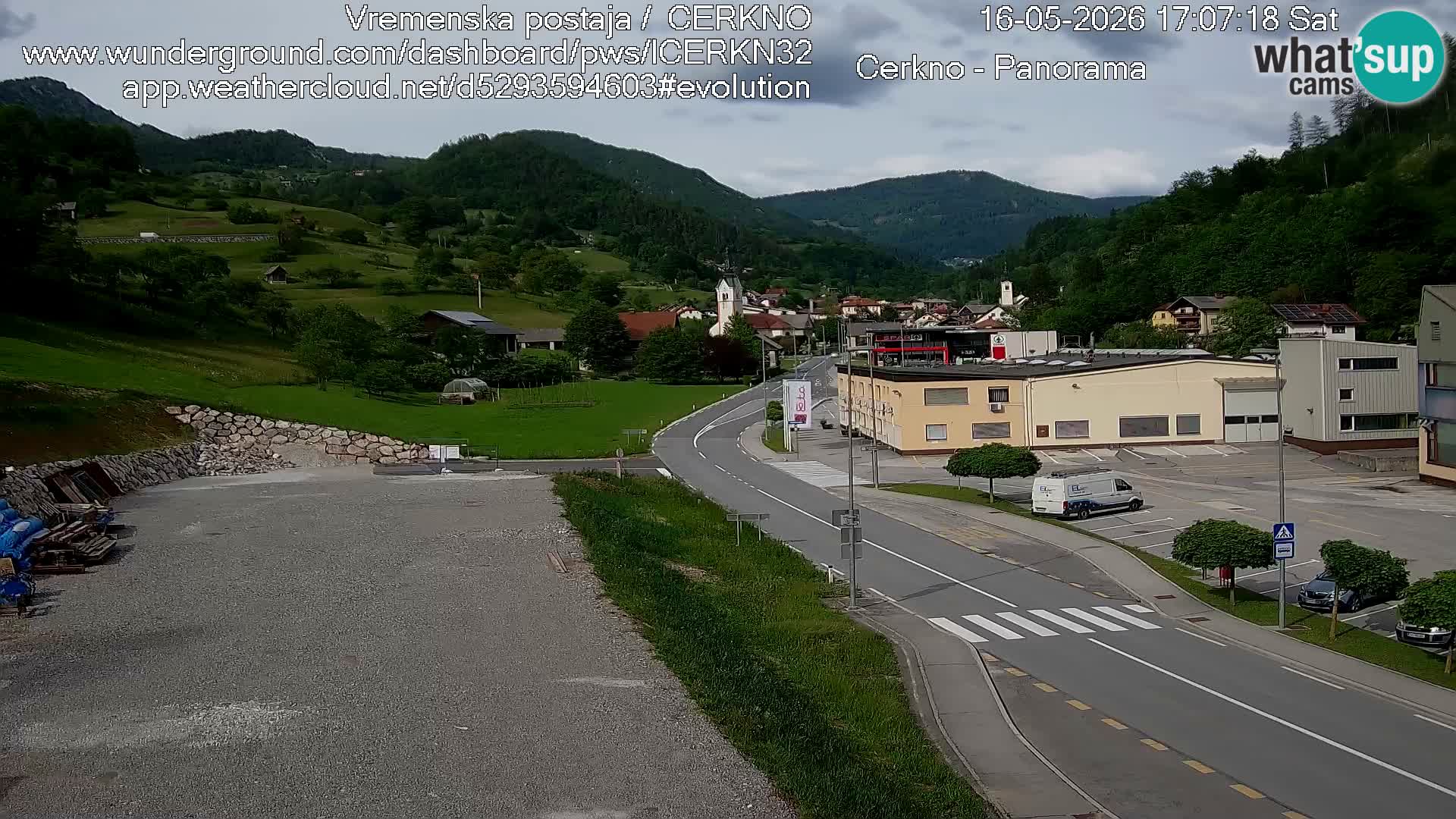 Cerkno city entrance Live Webcam