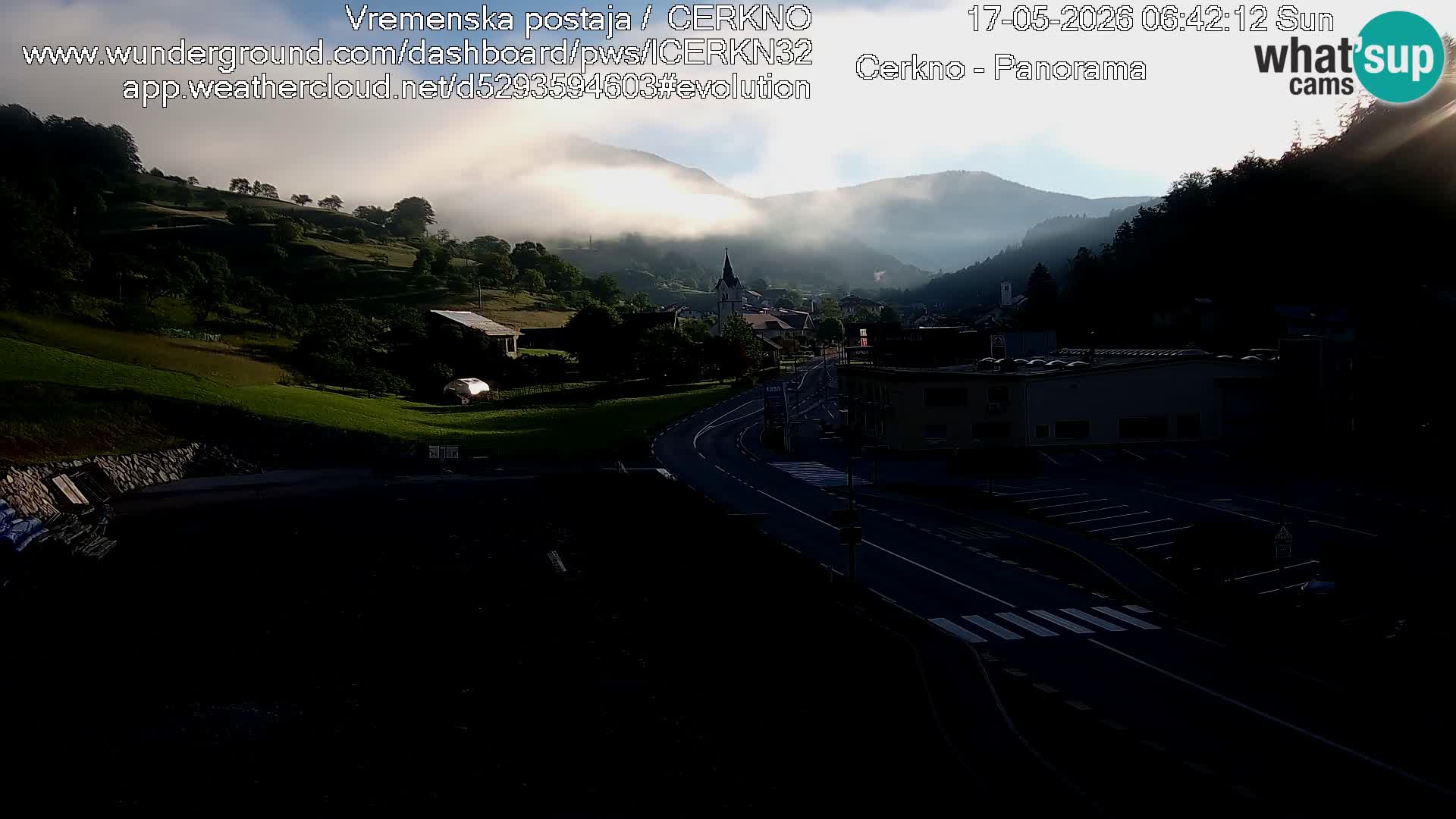 Cerkno city entrance Live Webcam