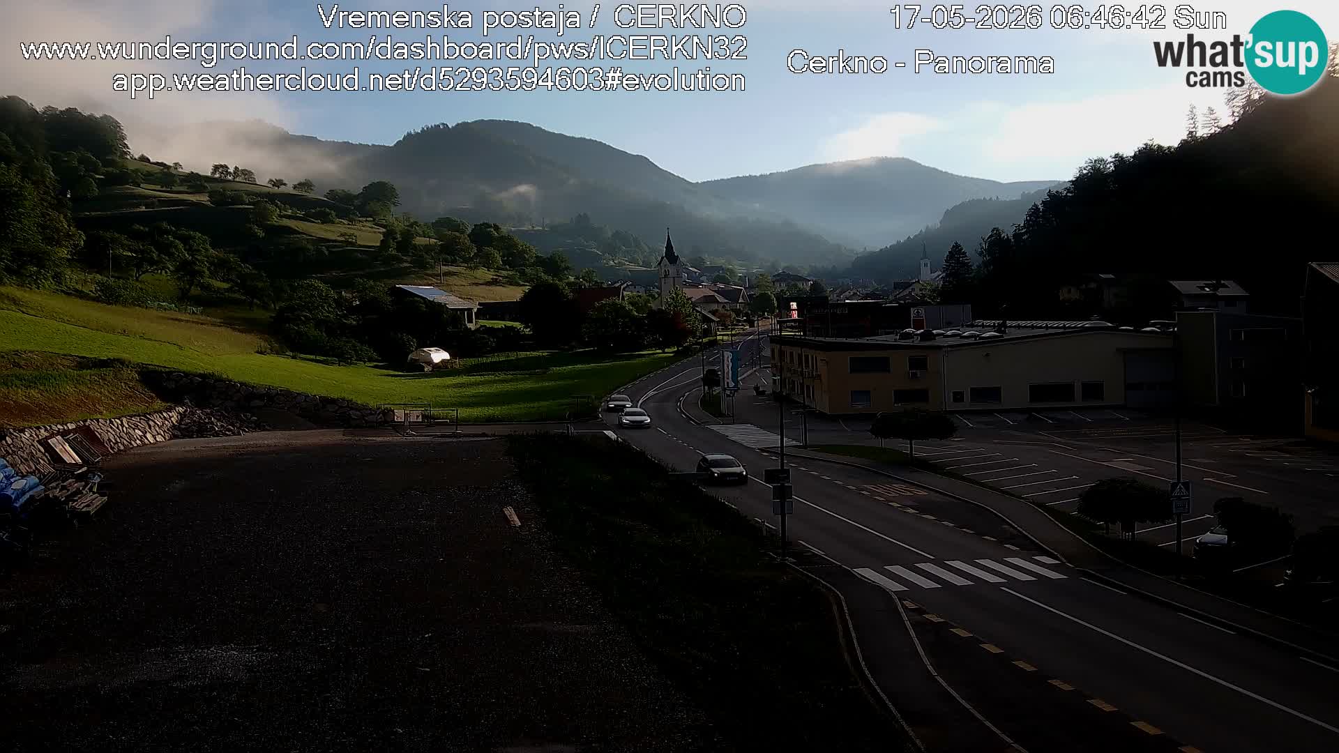 Cerkno entrada a la ciudad Webcam en vivo