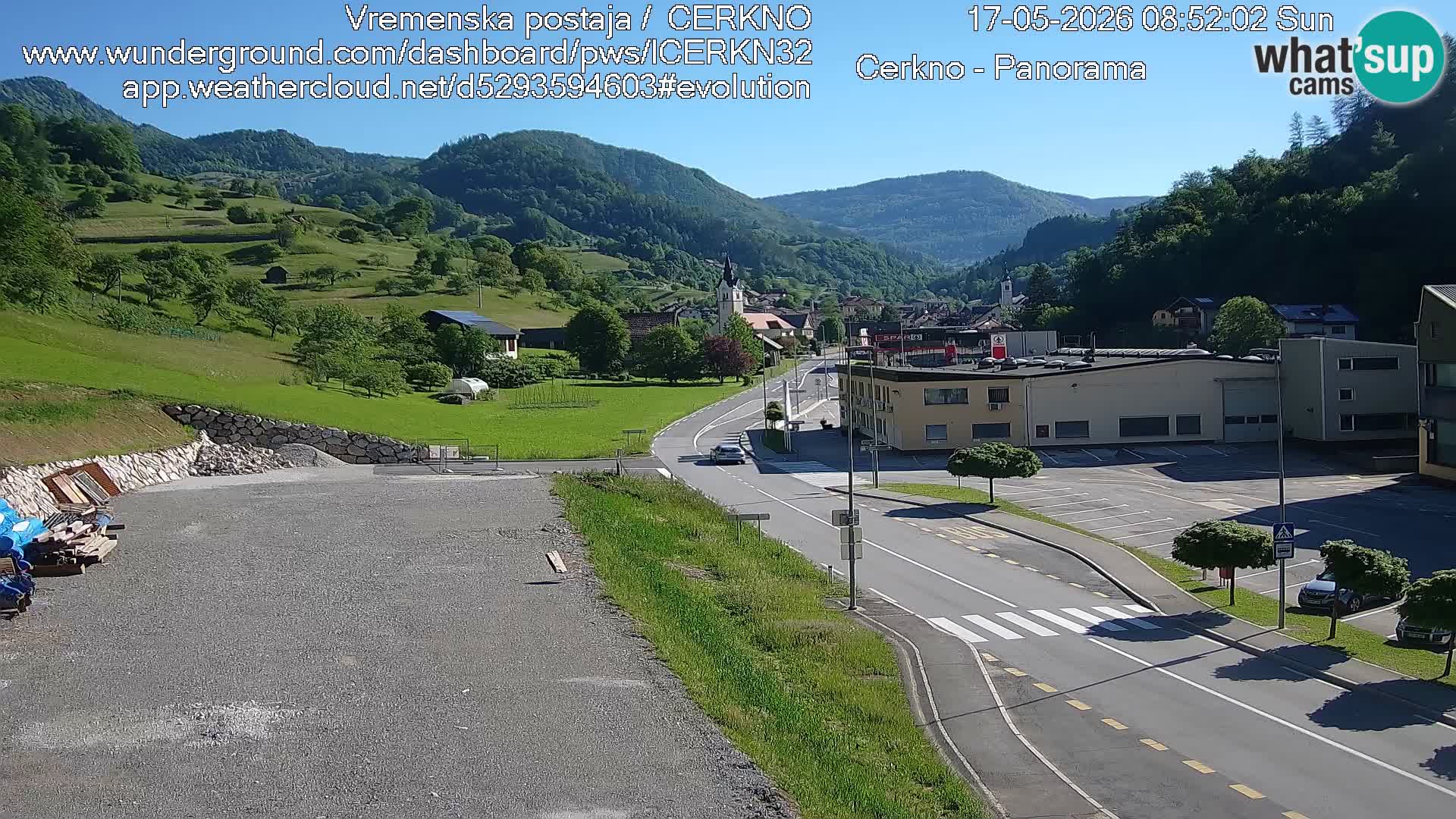Cerkno city entrance Live Webcam