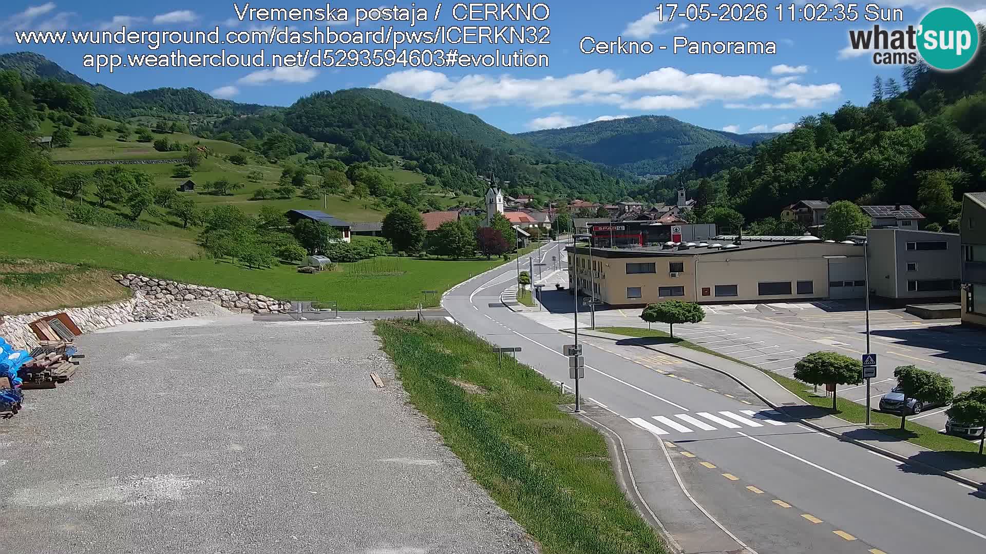 Cerkno city entrance Live Webcam