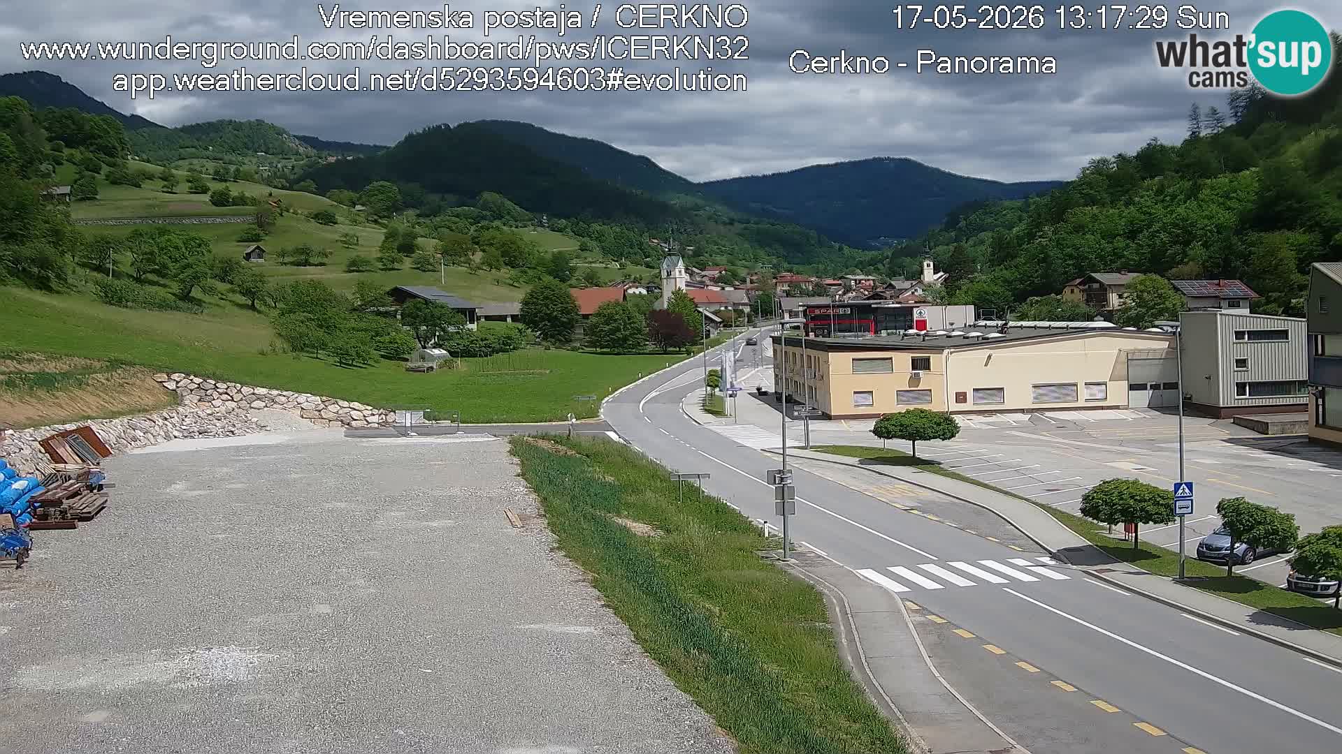 Cerkno city entrance Live Webcam