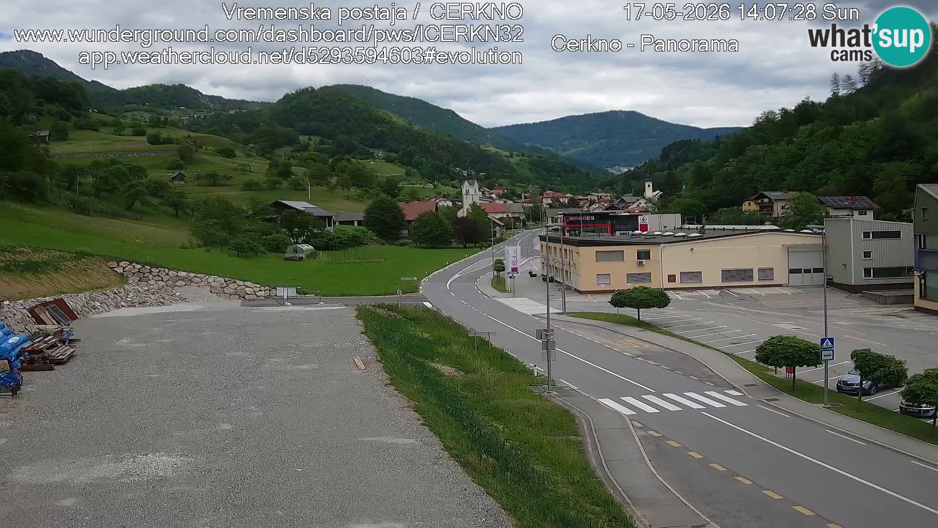 Cerkno city entrance Live Webcam