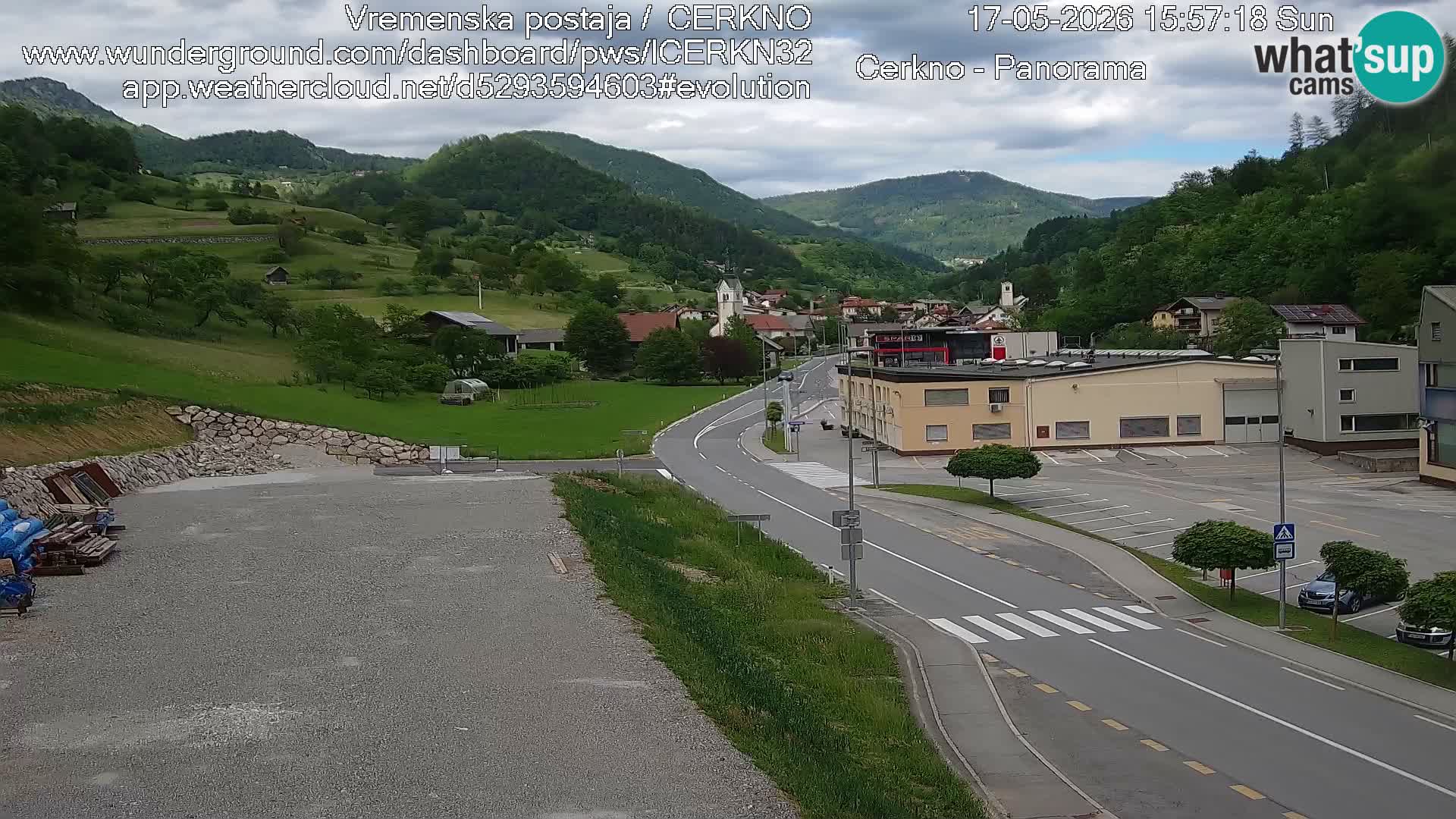 Cerkno city entrance Live Webcam