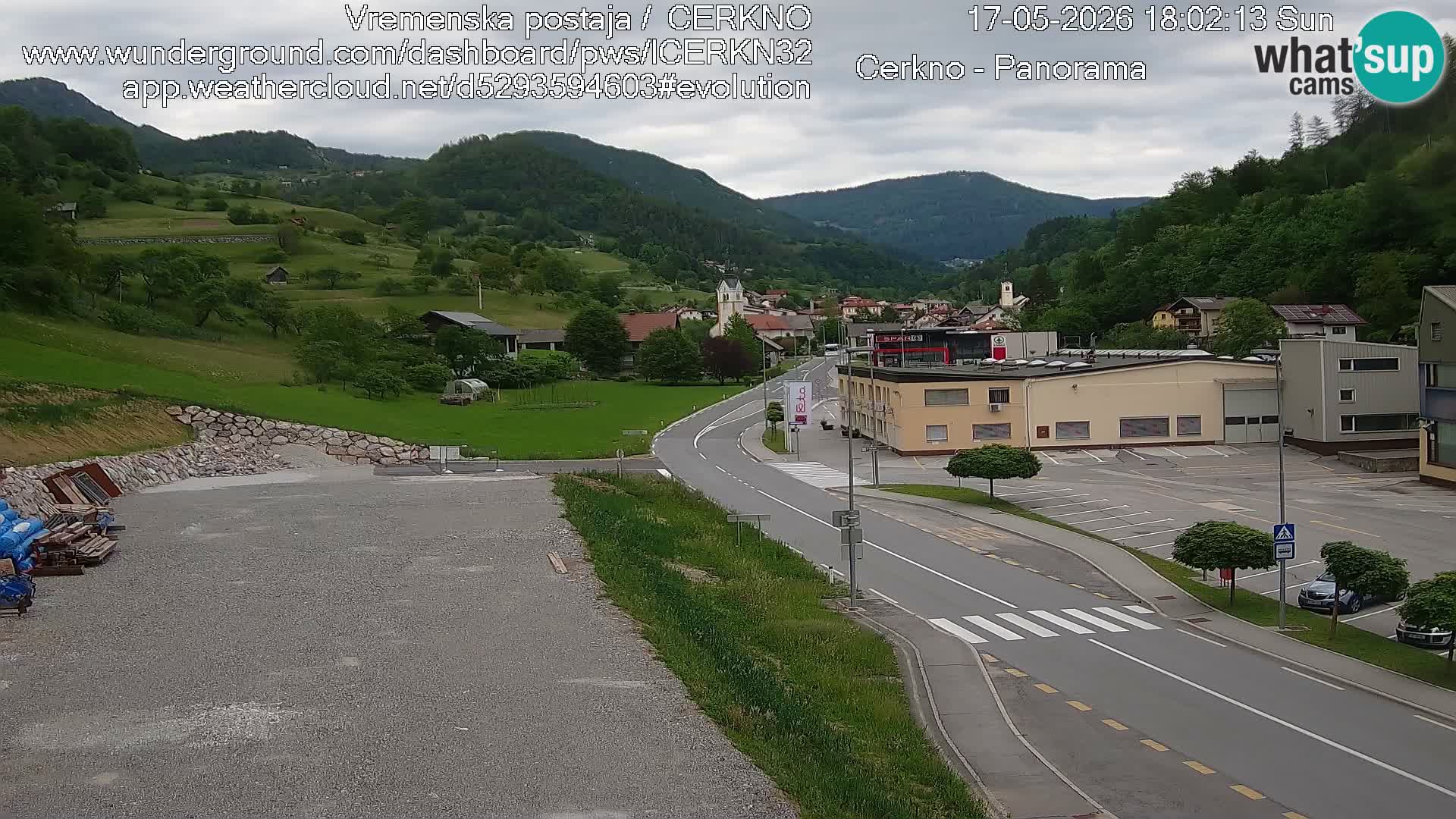Cerkno city entrance Live Webcam