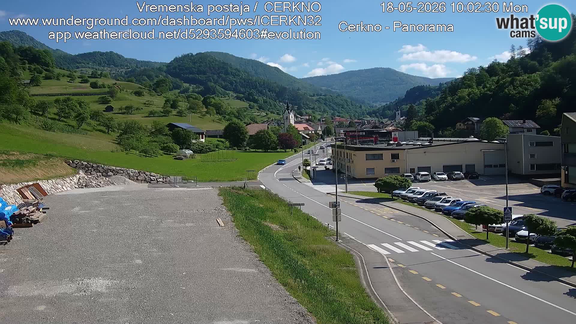 Cerkno city entrance Live Webcam