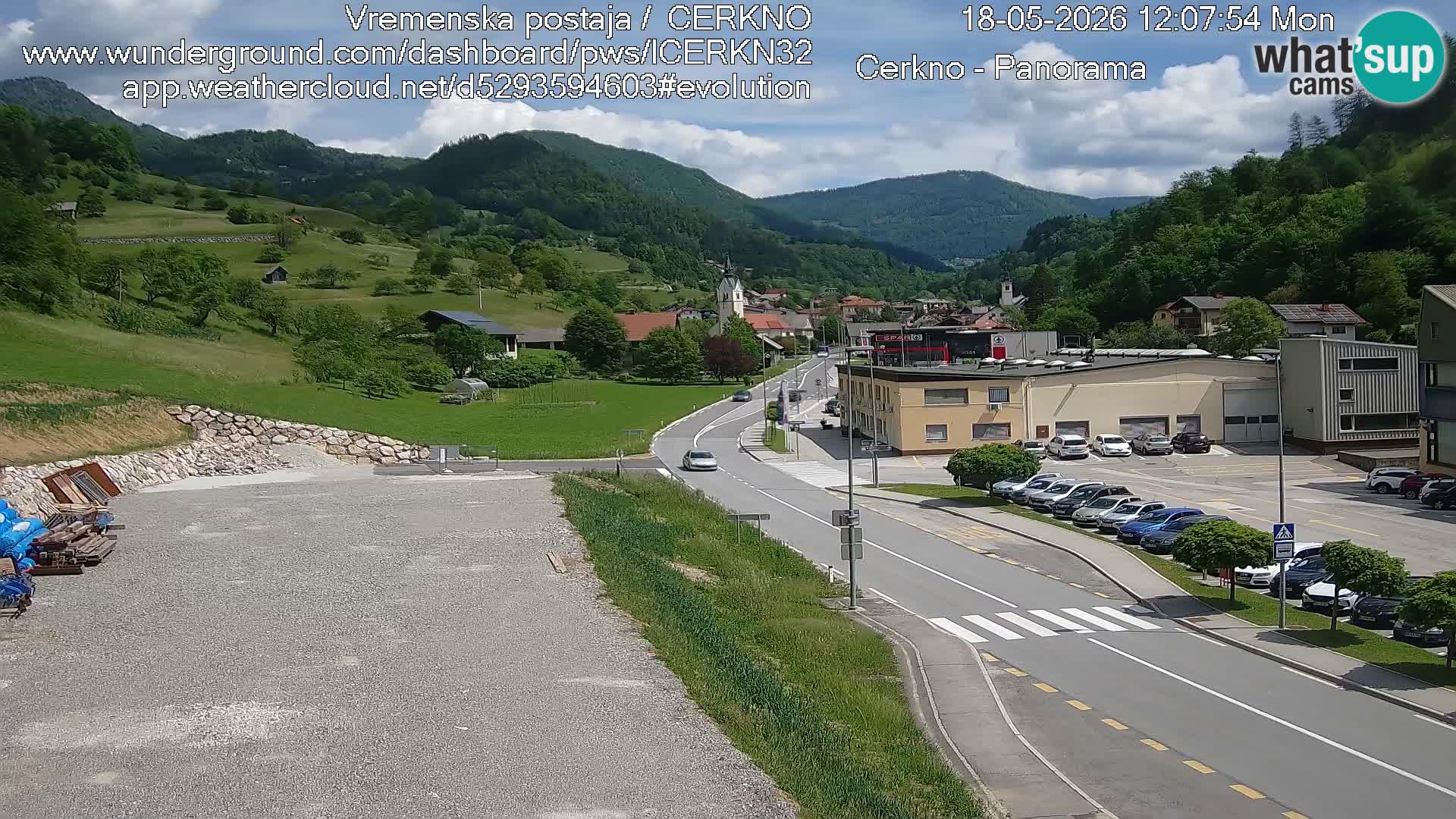 Cerkno city entrance Live Webcam